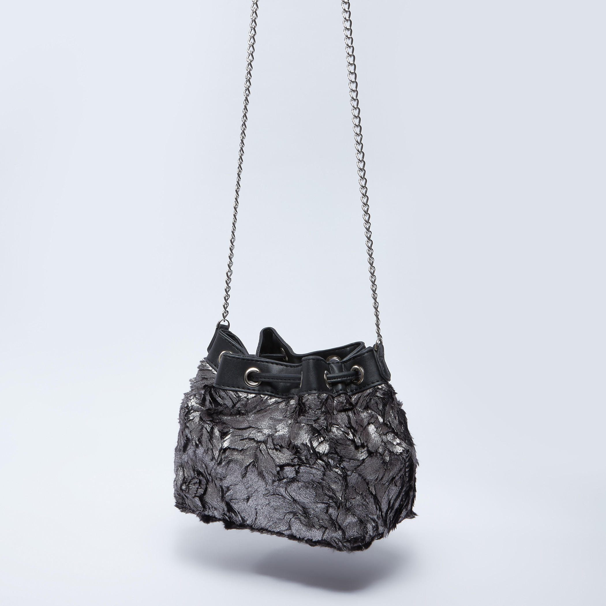 Textured Tote Bag with Metallic Chain-women-bagsandwallets-handbags-image-3