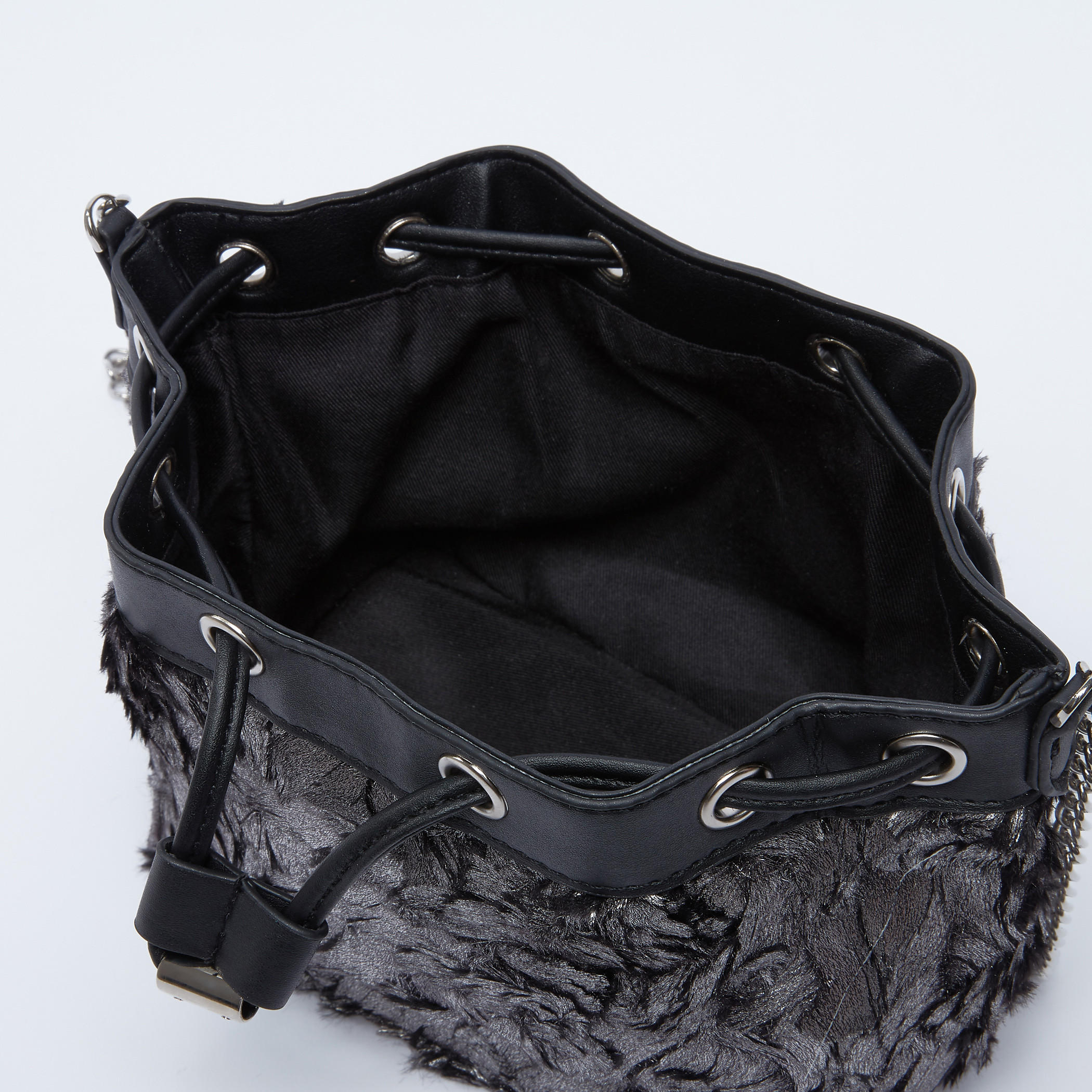Textured Tote Bag with Metallic Chain-women-bagsandwallets-handbags-image-4