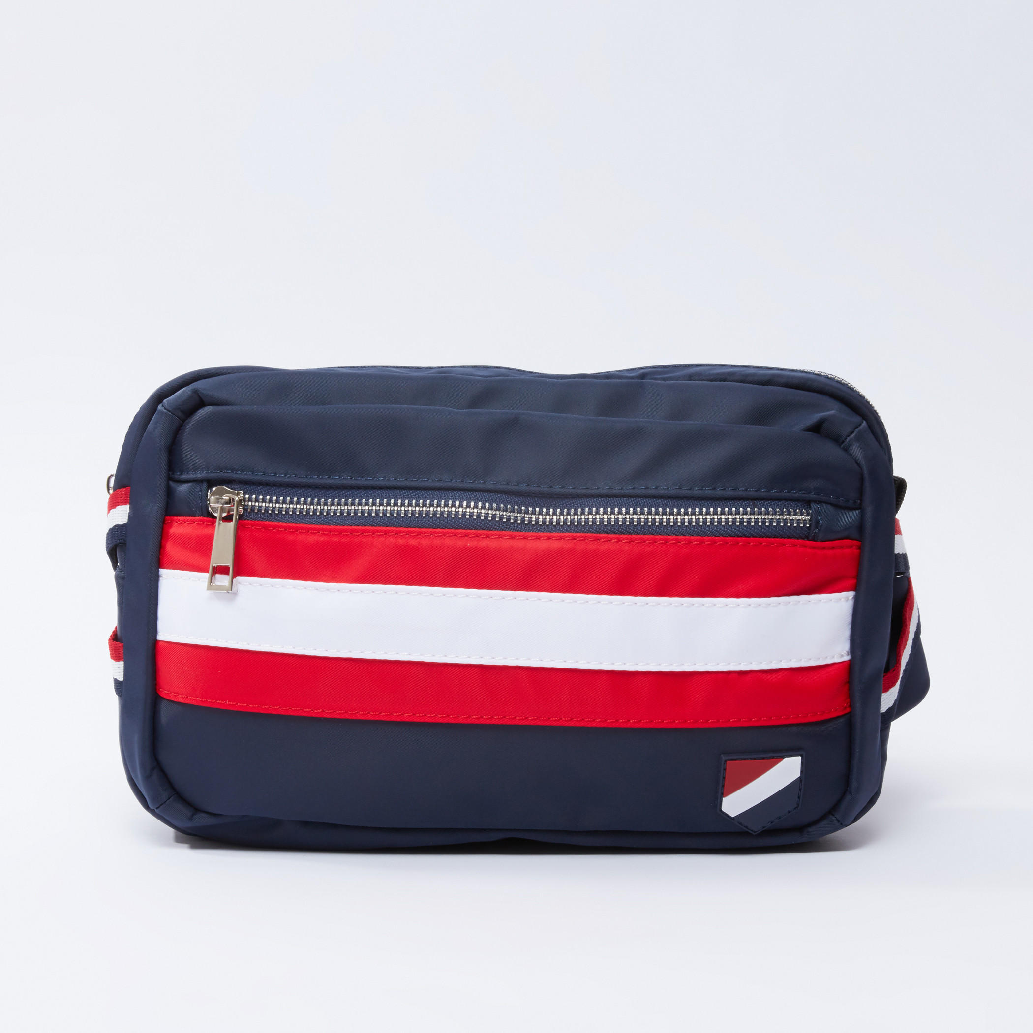 Striped Fanny Pack with Zip Closure-men-bags-image-1