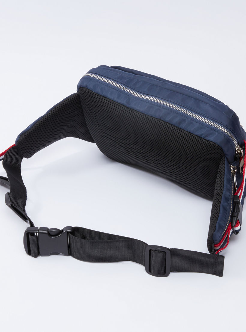 Striped Fanny Pack with Zip Closure-men-bags-image-3