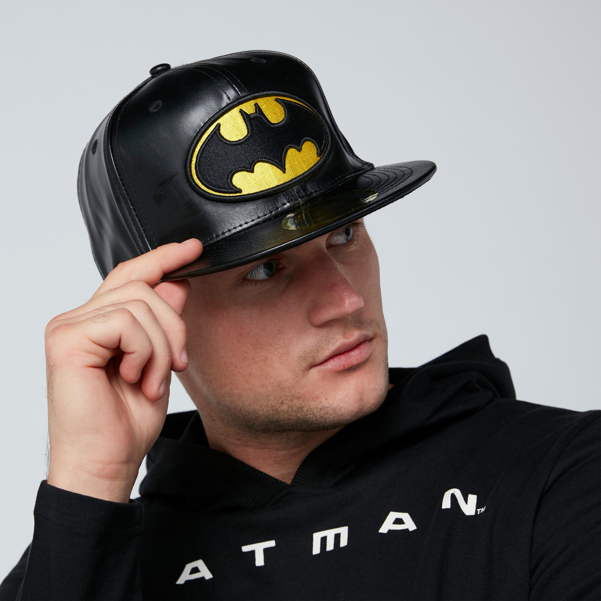 Batman Embroidered Applique Cap with Snap Closure-men-caps-image-2