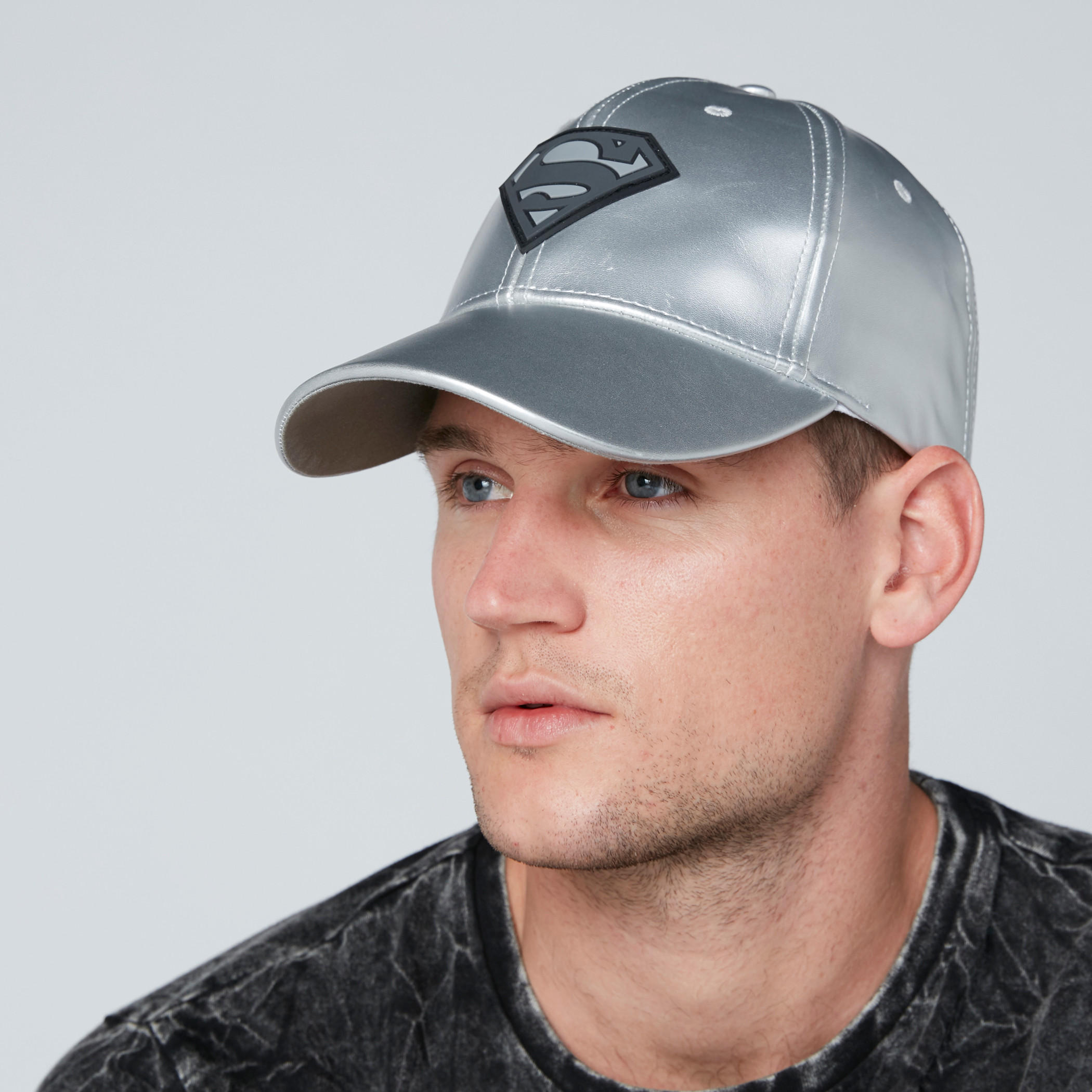 Superman Applique Detail Cap with Snap Closure-men-caps-image-2