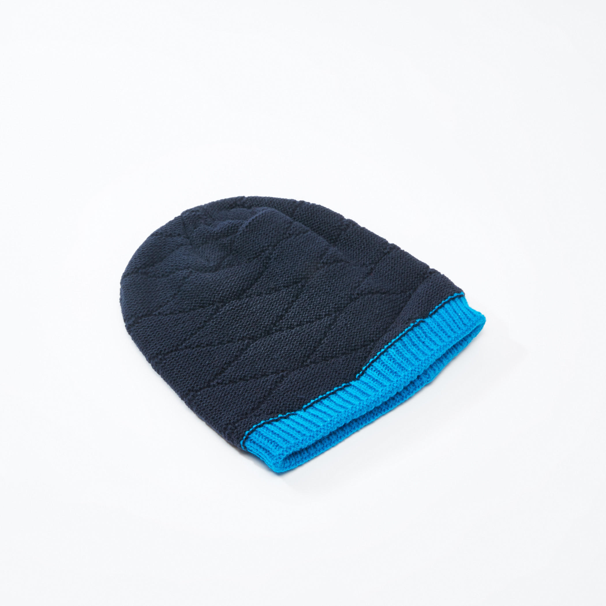 Textured Cap with Contrasting Hem-men-caps-image-1