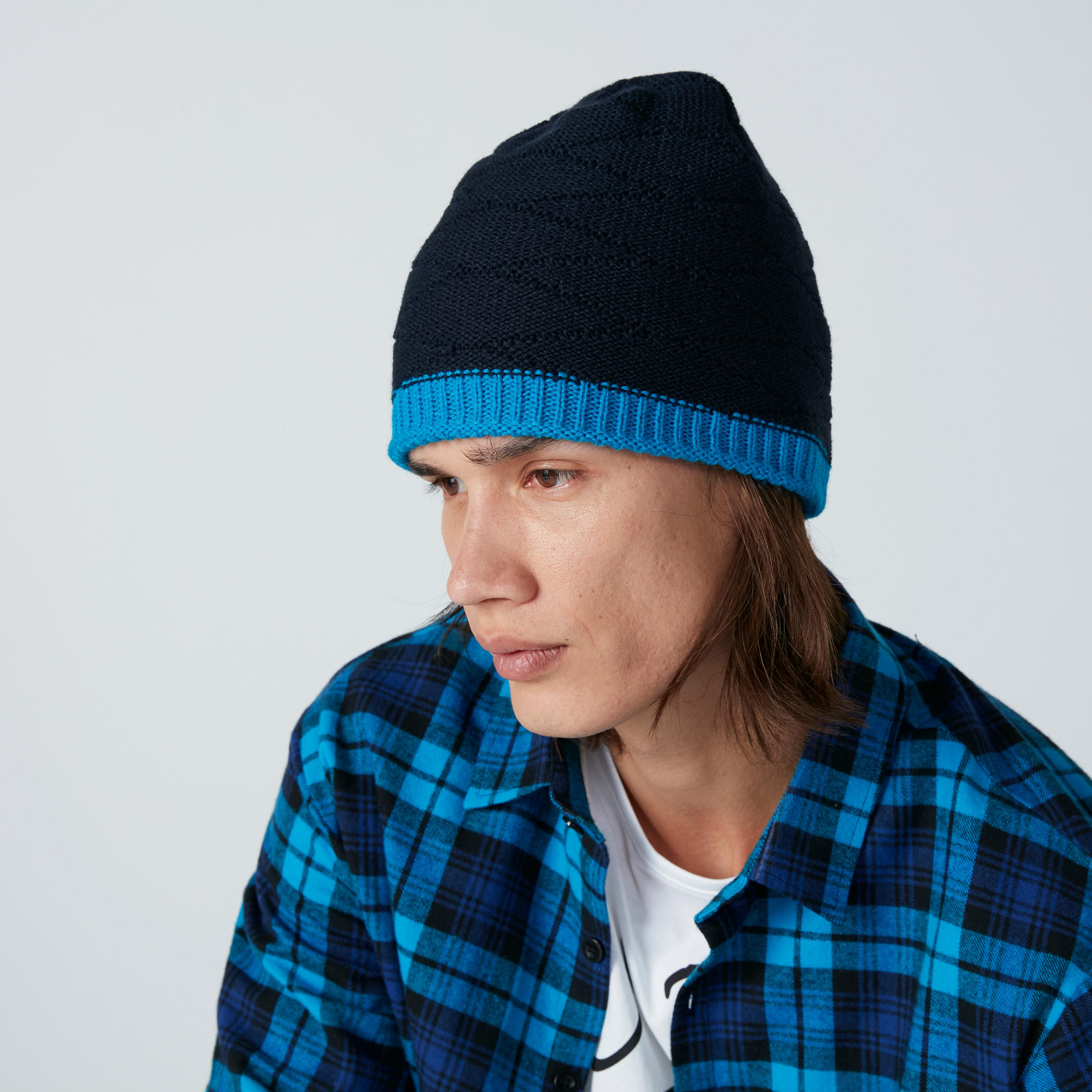 Textured Cap with Contrasting Hem-men-caps-image-2