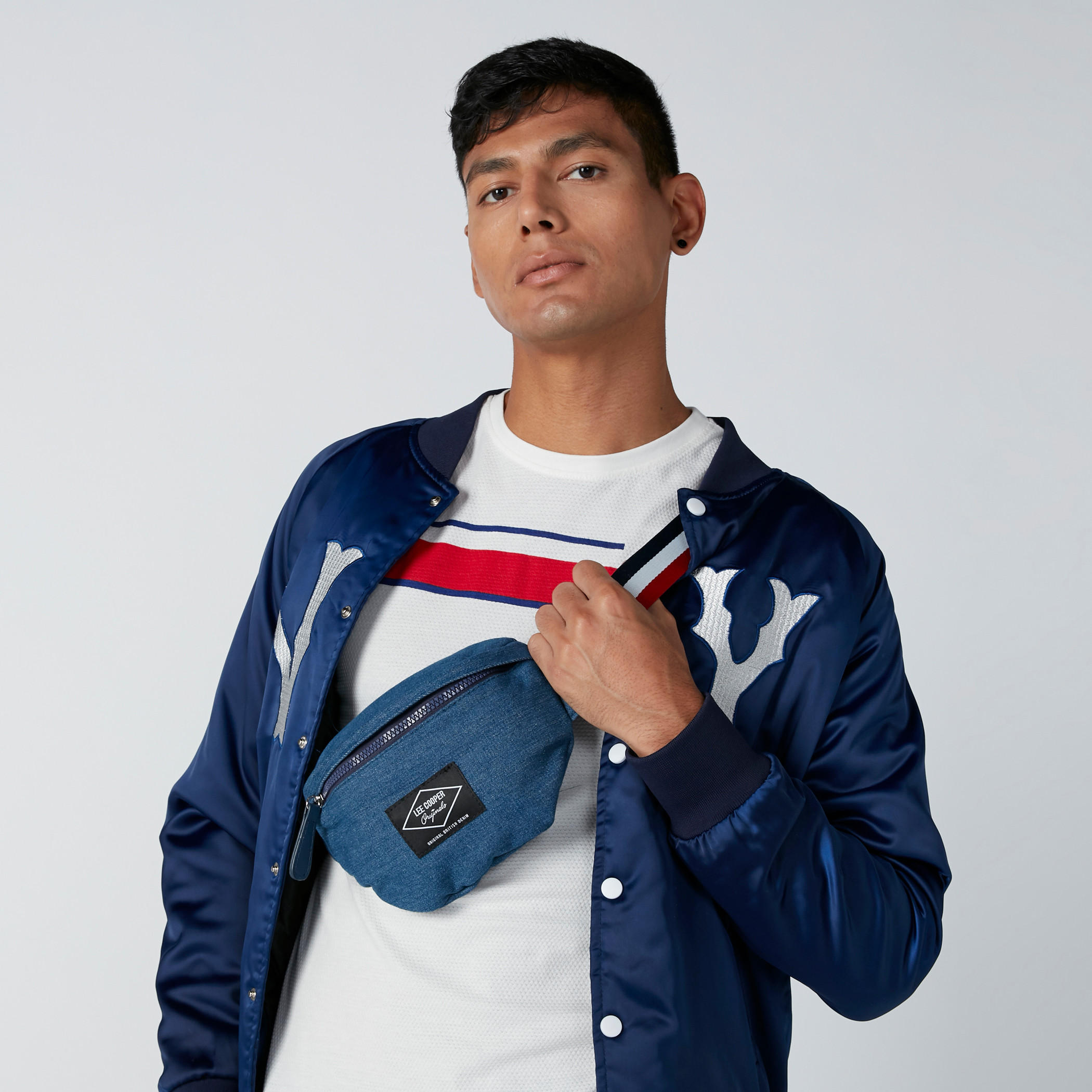 Lee Cooper Fanny Pack with Striped Strap-men-bags-image-2
