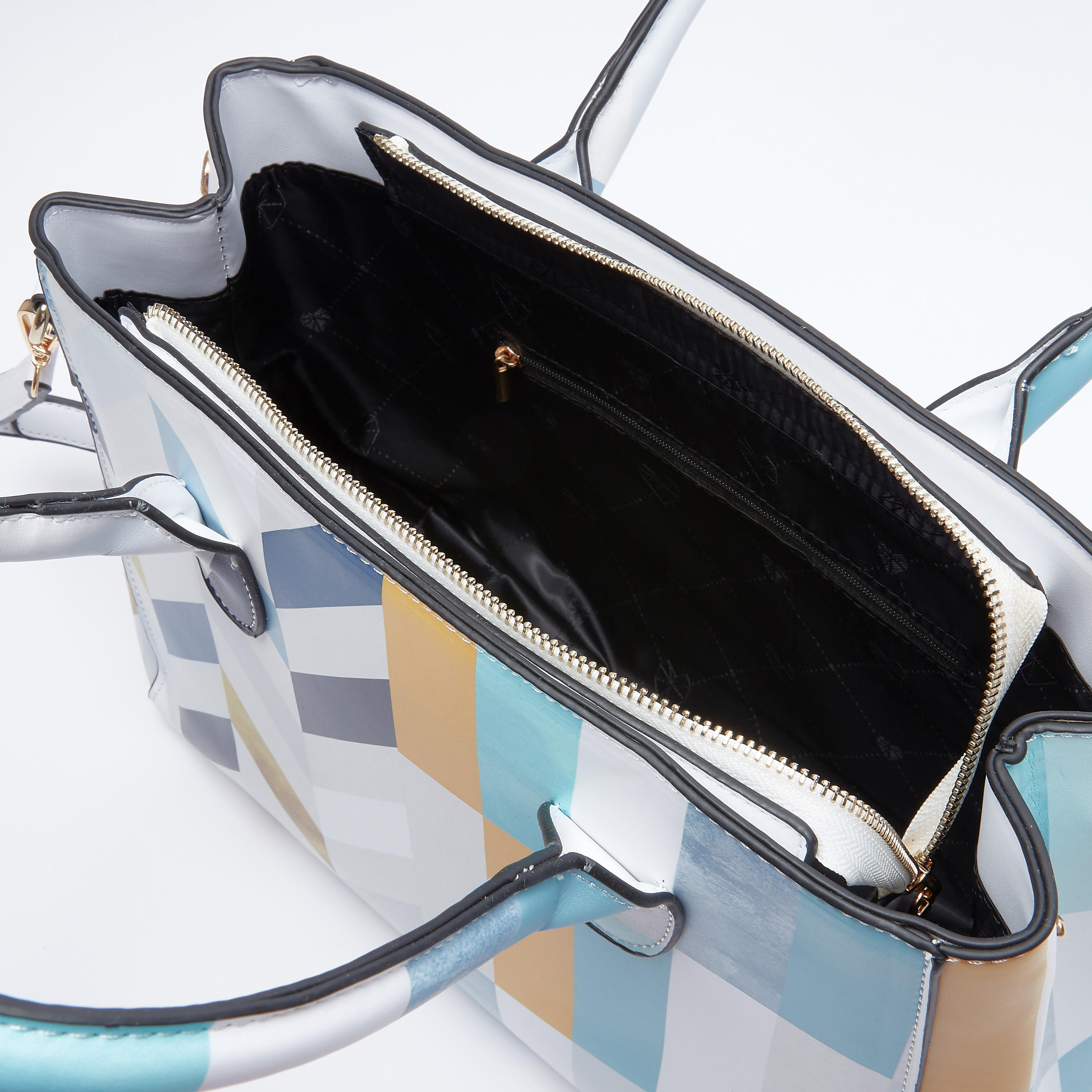 حقيبة يد مقلّمة بمقابض مزدوجة وسحاب إغلاق-women-bagsandwallets-handbags-image-5