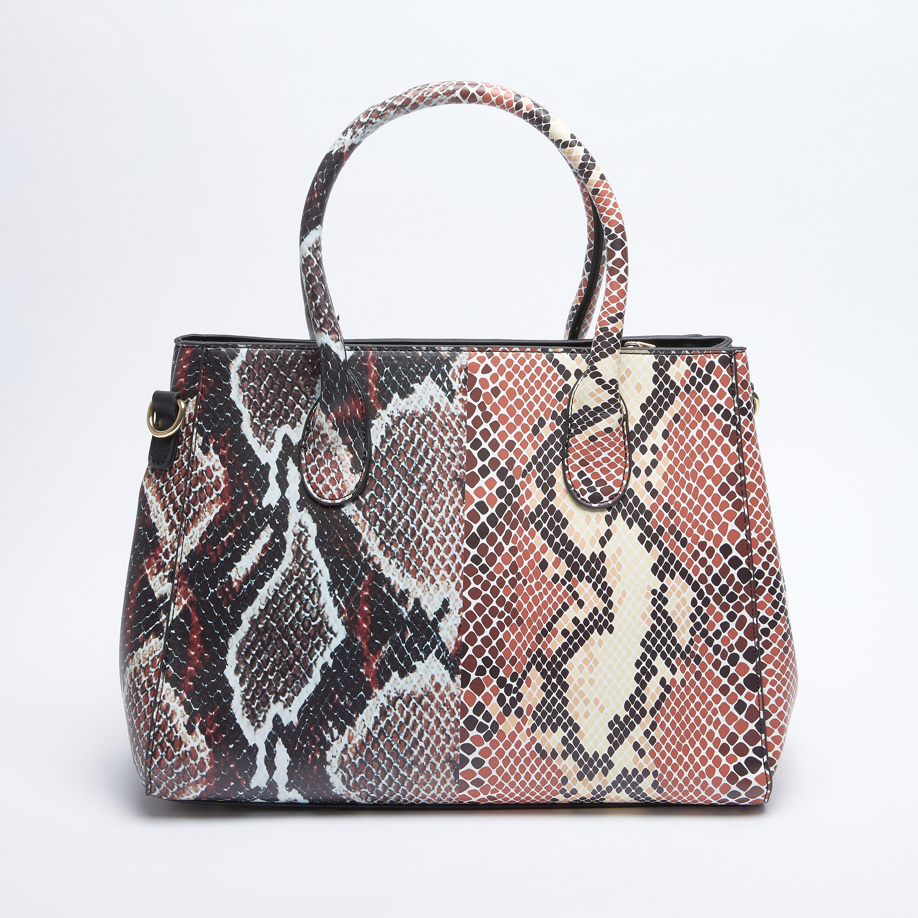 Printed Handbag with Top Handles and Zip Closure-women-bagsandwallets-handbags-image-1