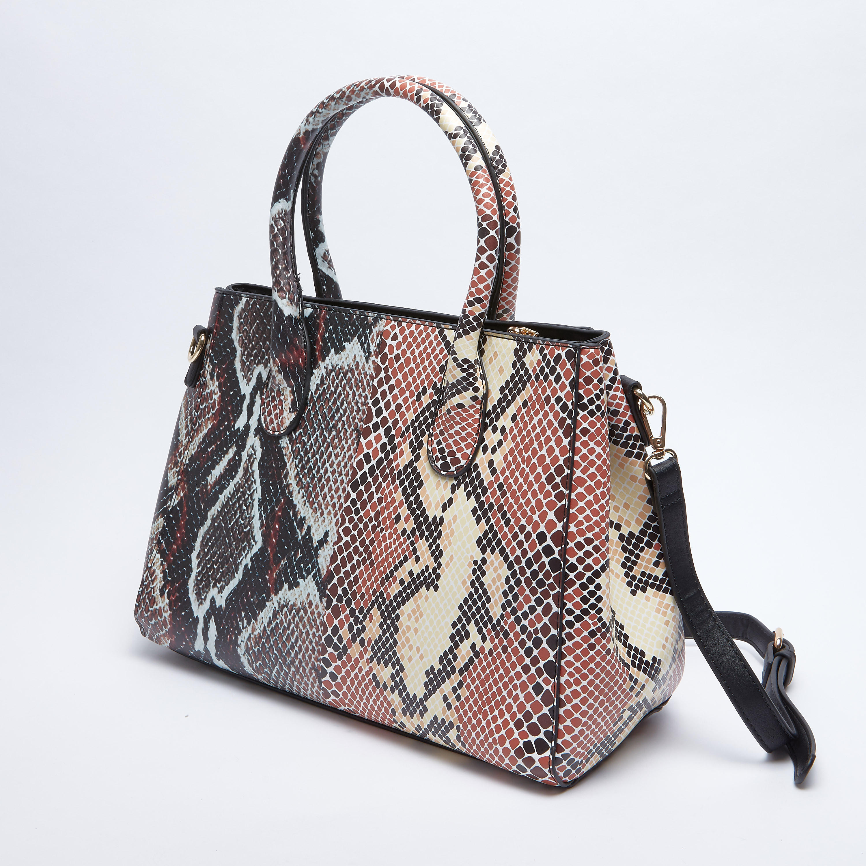Printed Handbag with Top Handles and Zip Closure-women-bagsandwallets-handbags-image-3