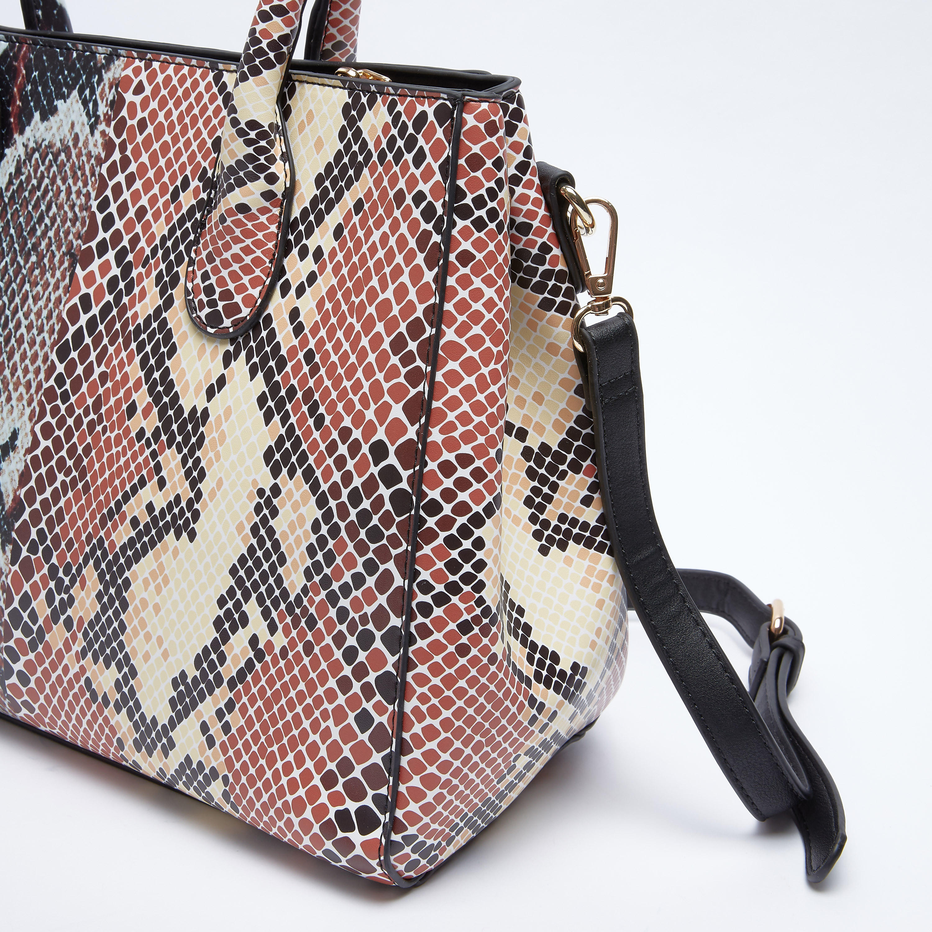 Printed Handbag with Top Handles and Zip Closure-women-bagsandwallets-handbags-image-4