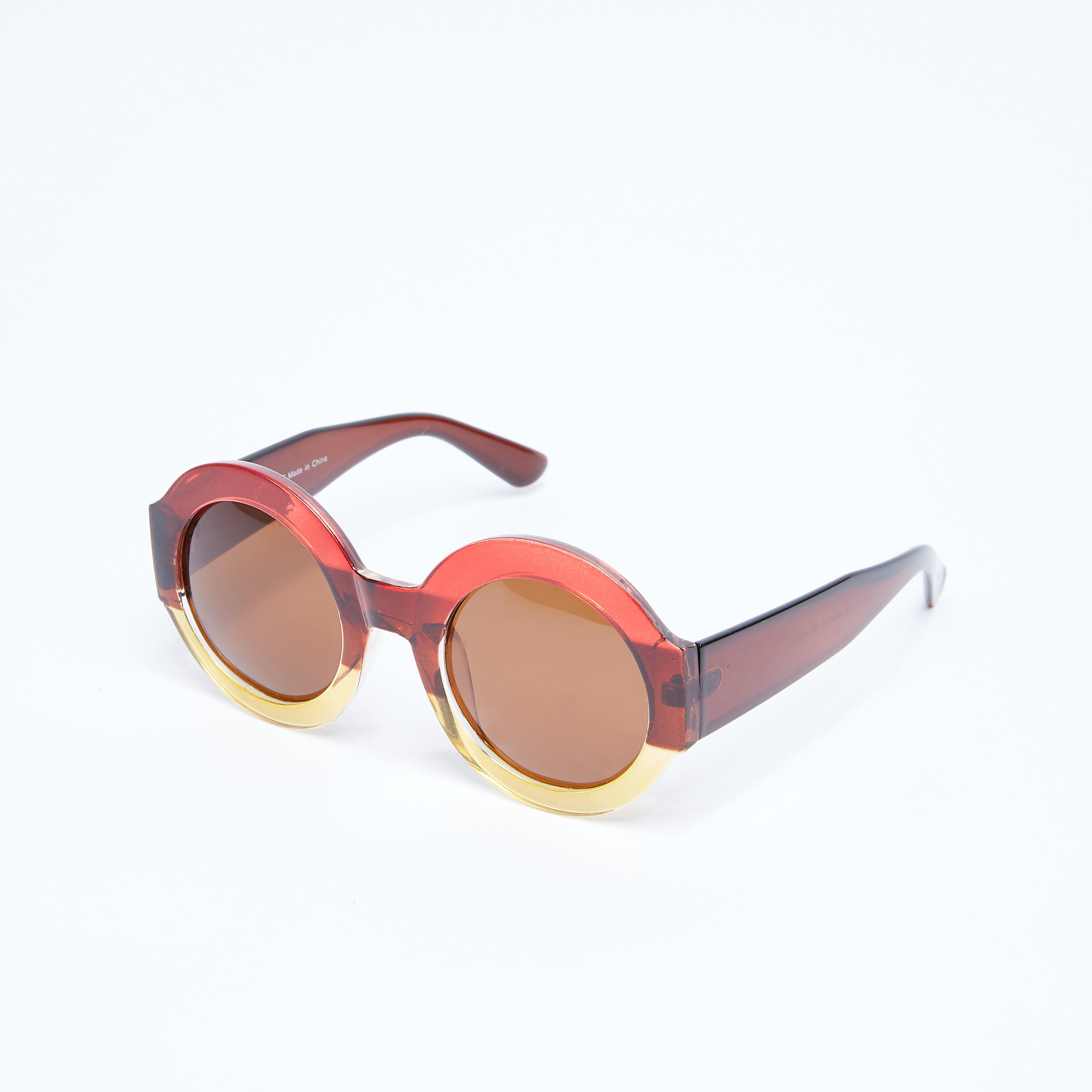 Dual-Toned Round Sunglasses-women-sunglasses-image-1