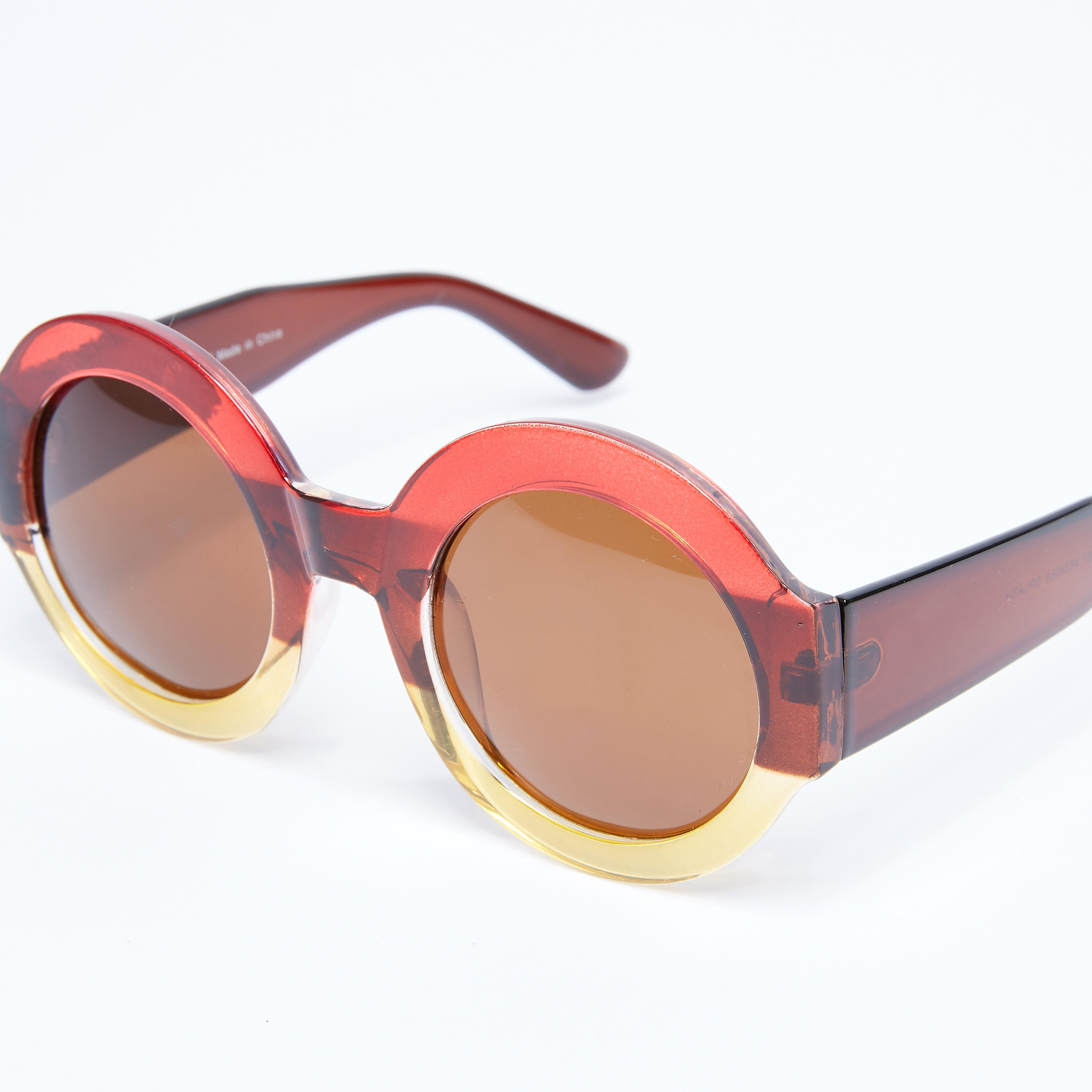 Dual-Toned Round Sunglasses-women-sunglasses-image-3