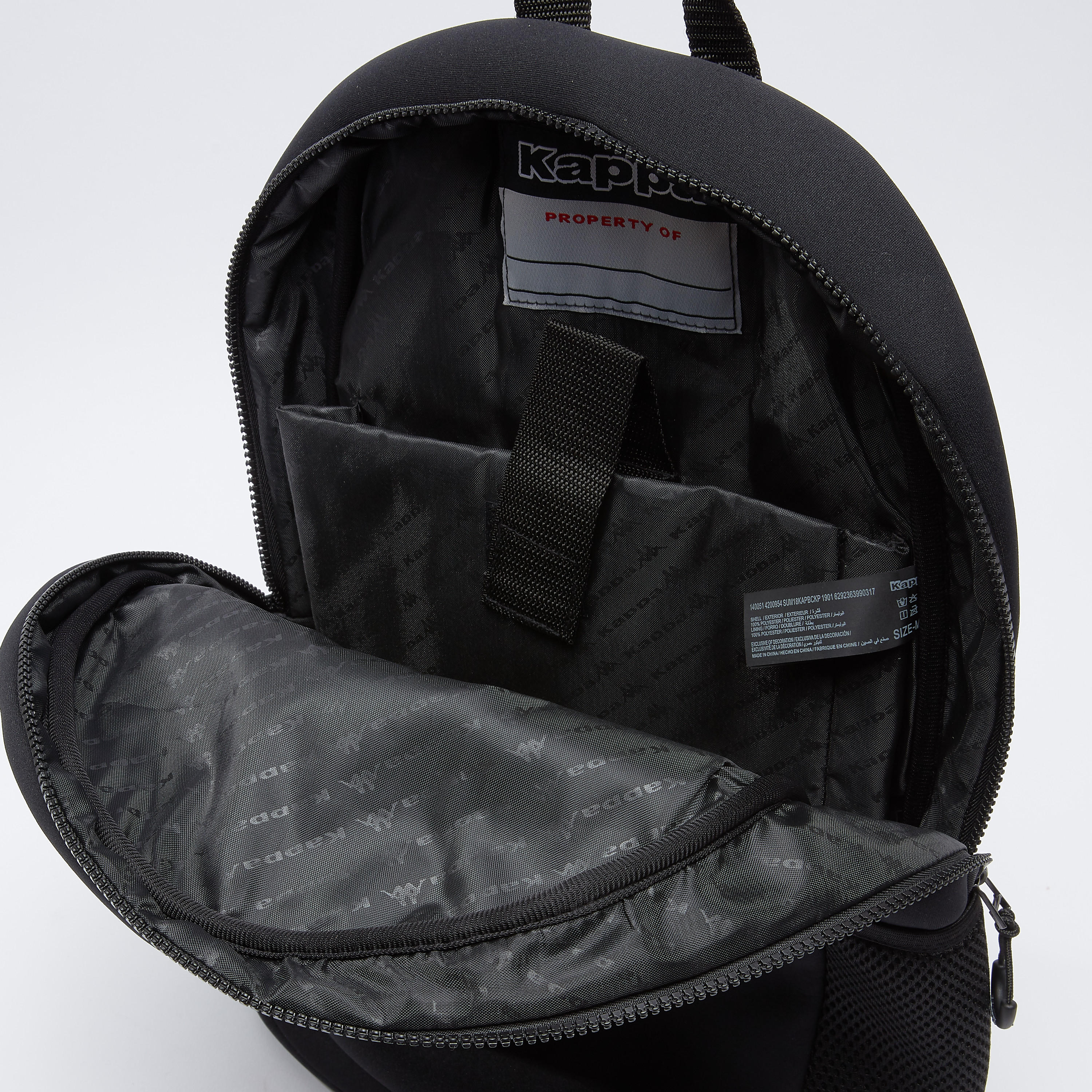 Kappa Plain Backpack with Zip Closure and Printed Backstraps-men-bags-image-4
