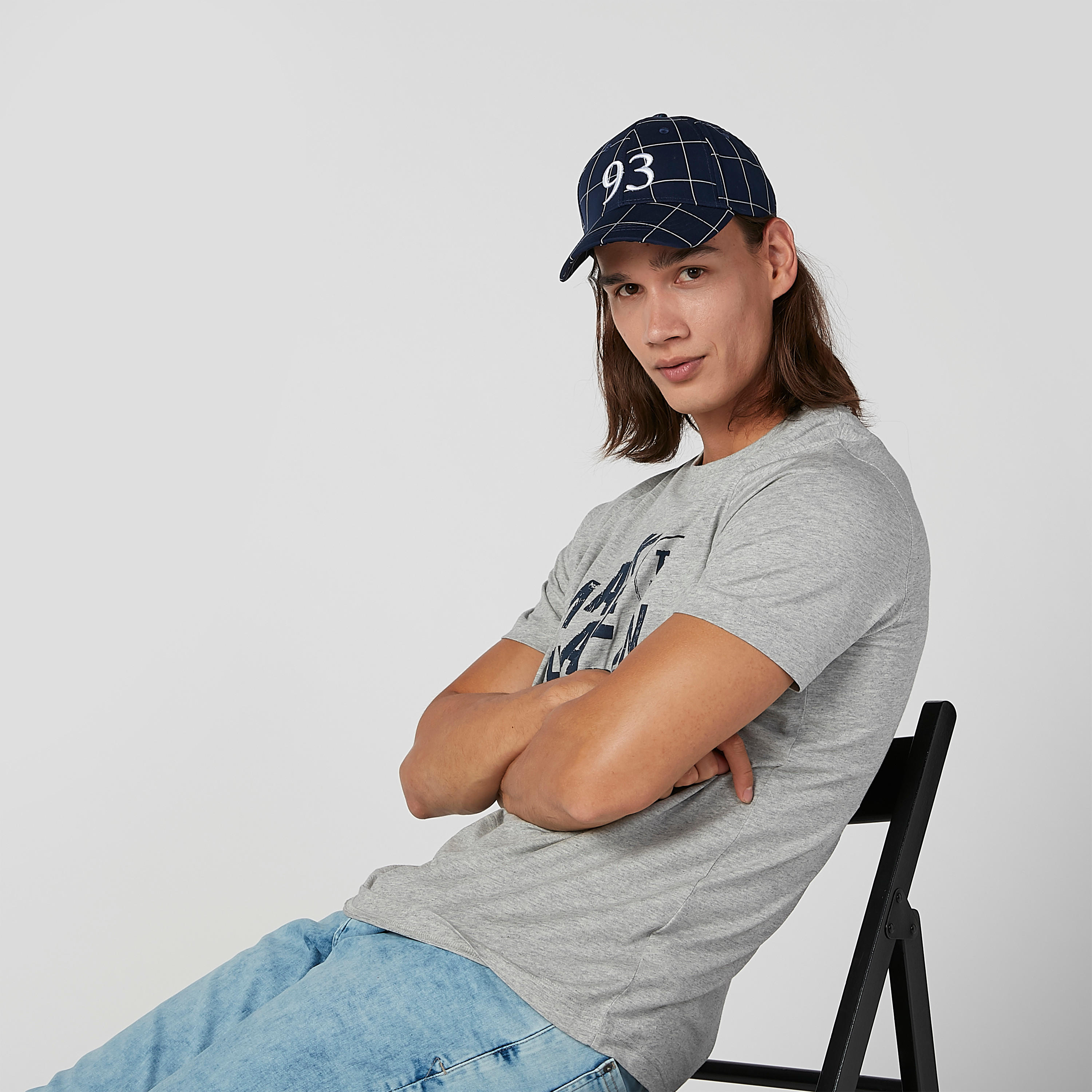 Chequered Cap with Snap Closure-men-caps-image-2