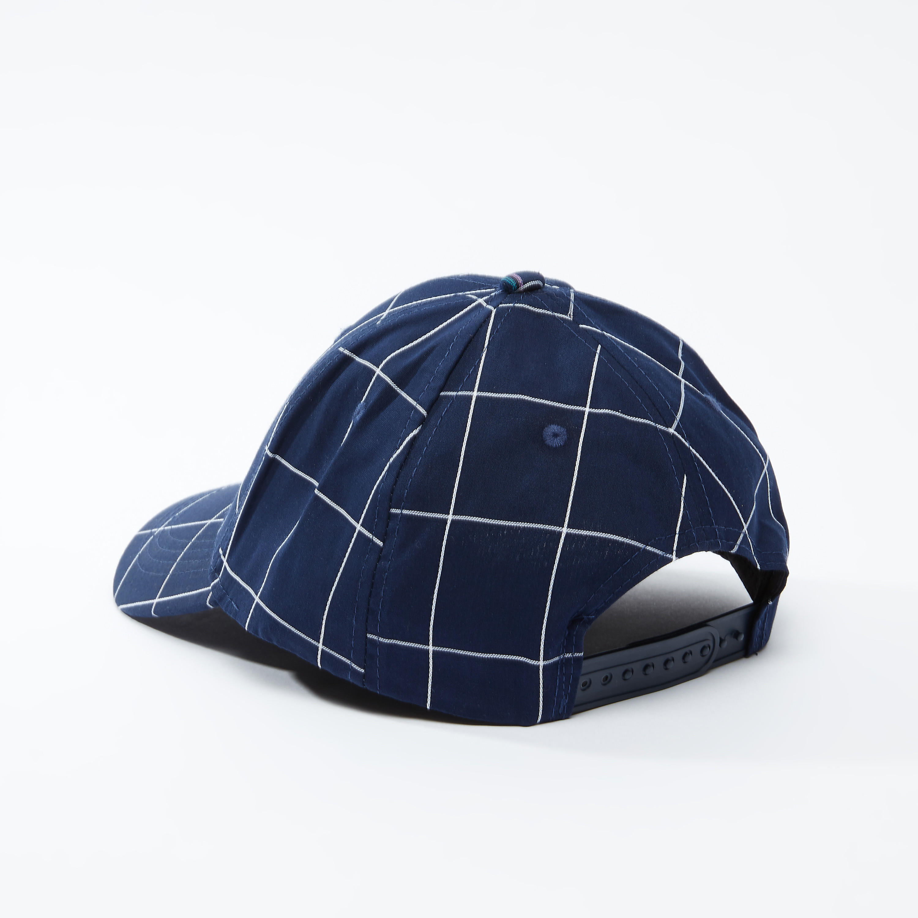 Chequered Cap with Snap Closure-men-caps-image-3