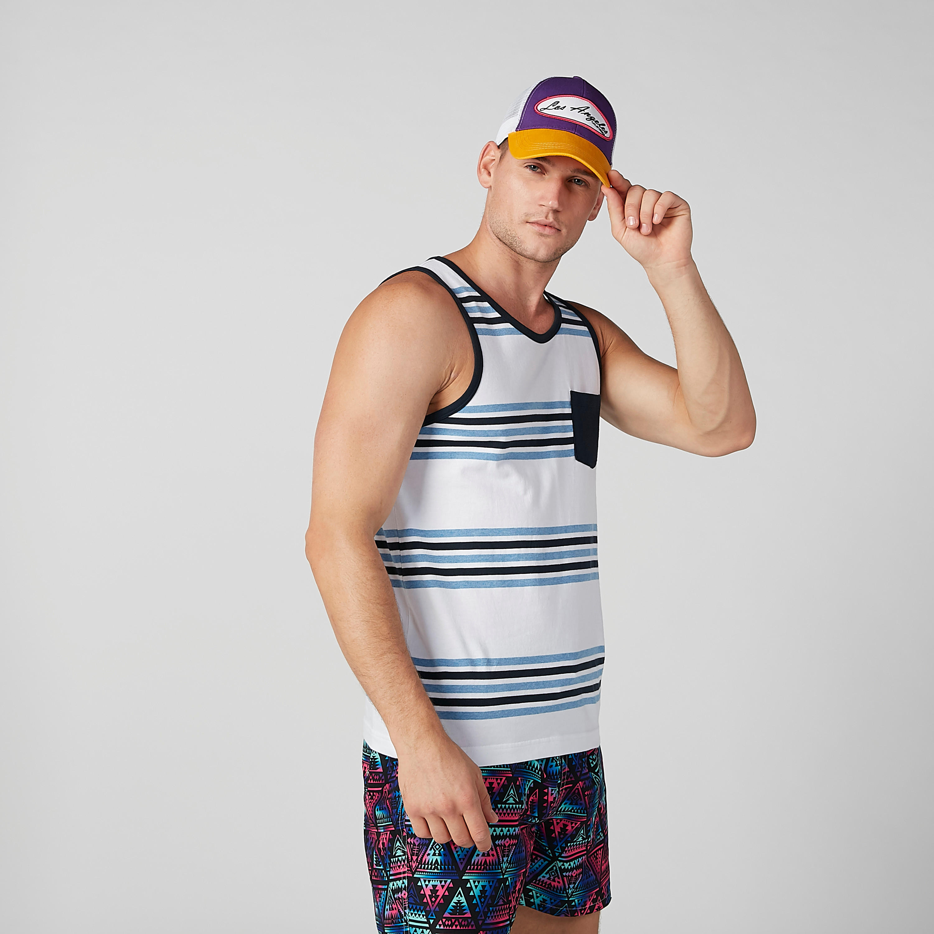 Textured Cap with Hook and Loop Closure-men-caps-image-3