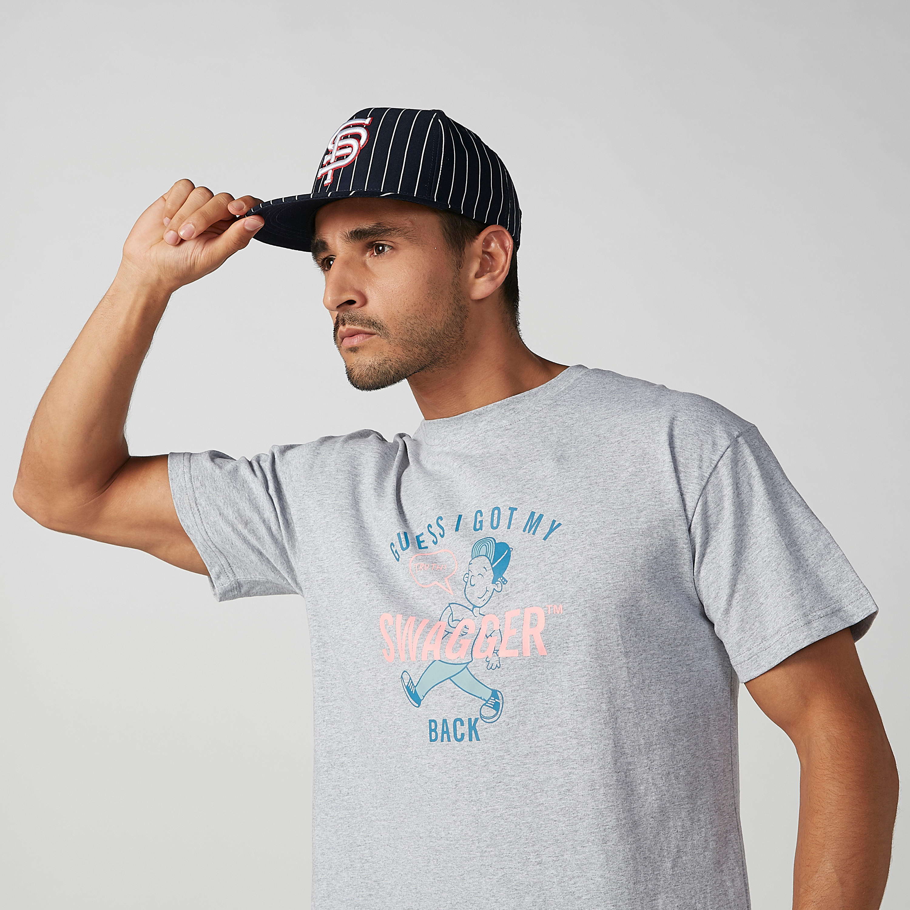 Striped Cap with Snap Closure-men-caps-image-2