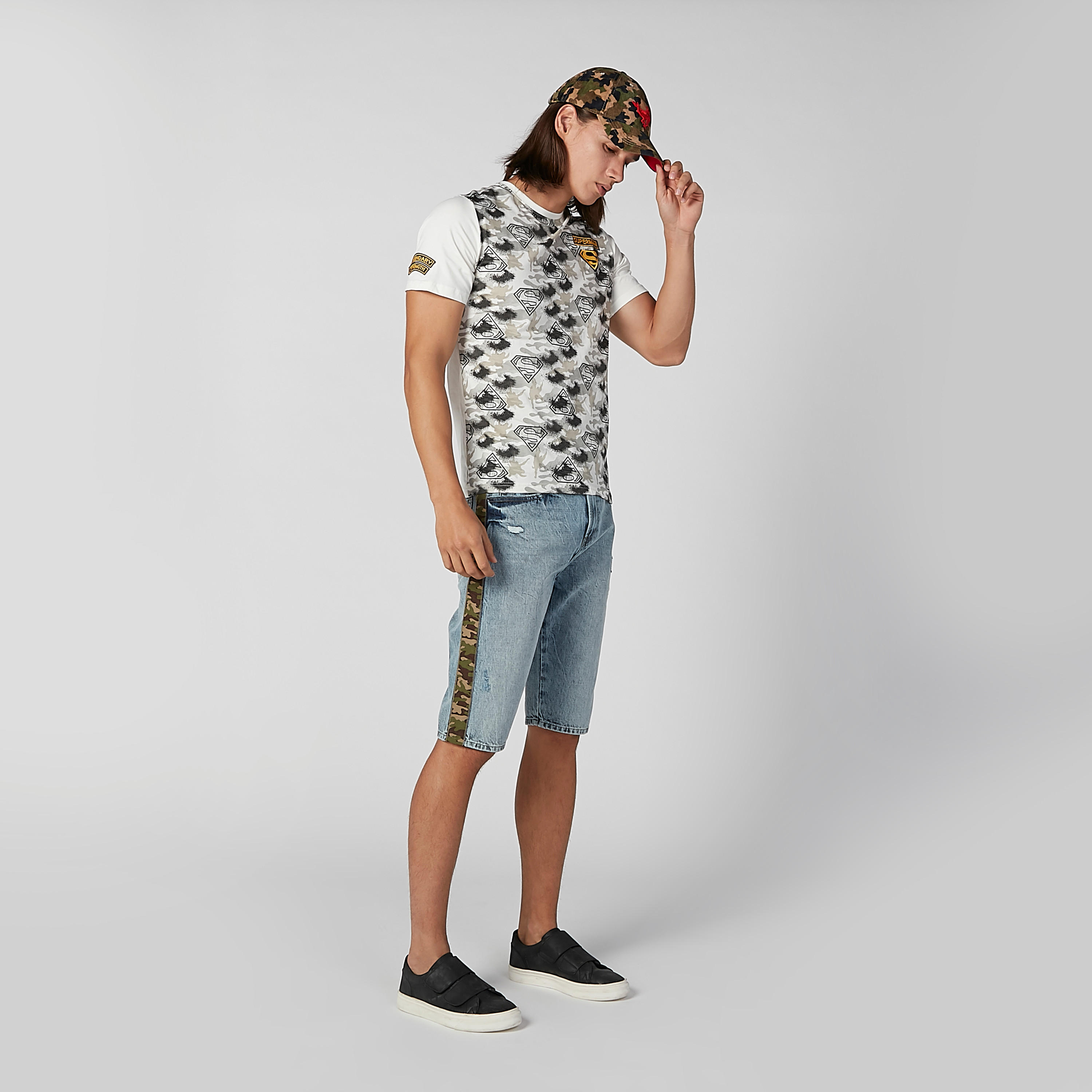 Camouflage Printed Cap with Plate Buckle Closure-men-caps-image-2