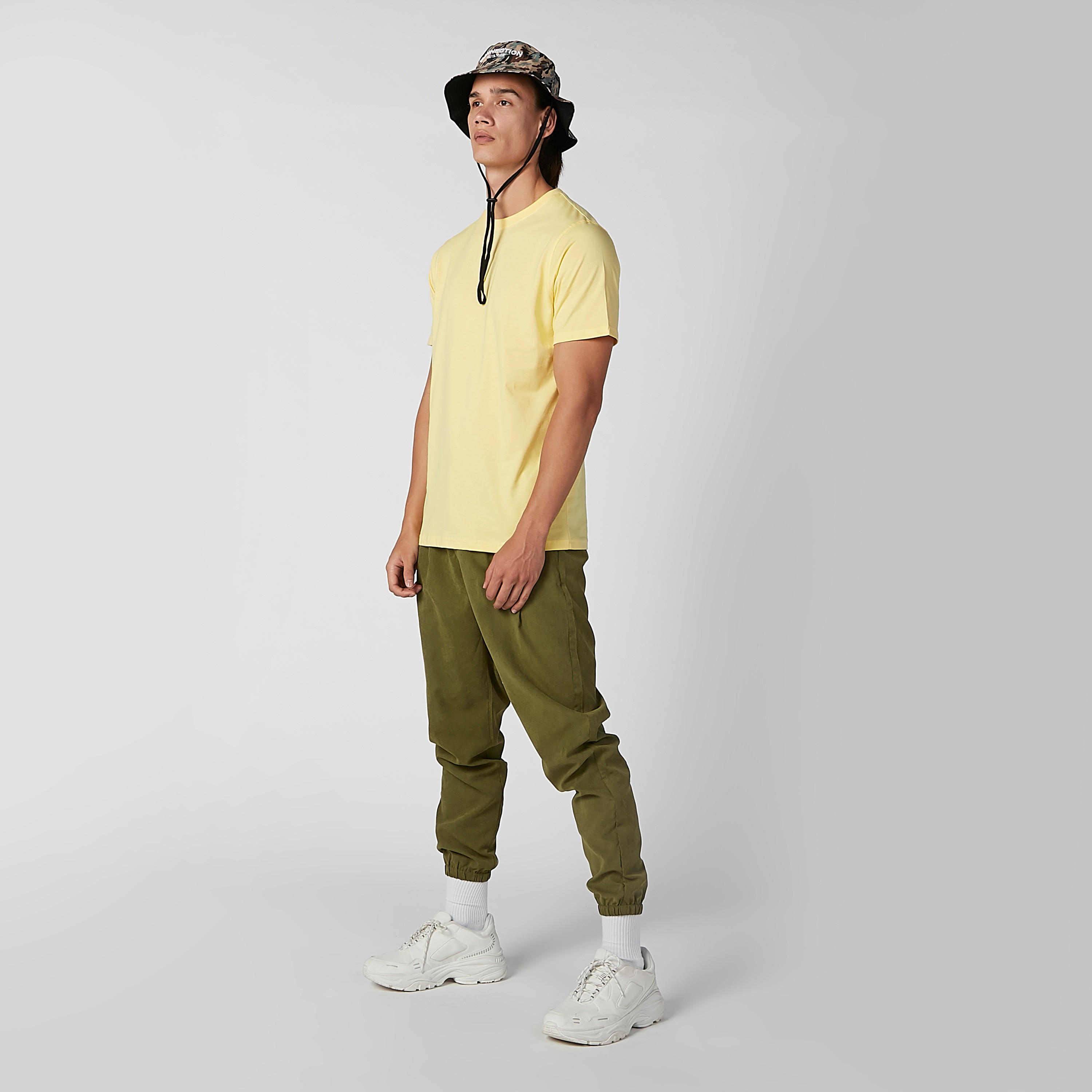 Camouflage Printed Reversible Bucket Hat with Drawstring-men-caps-image-2