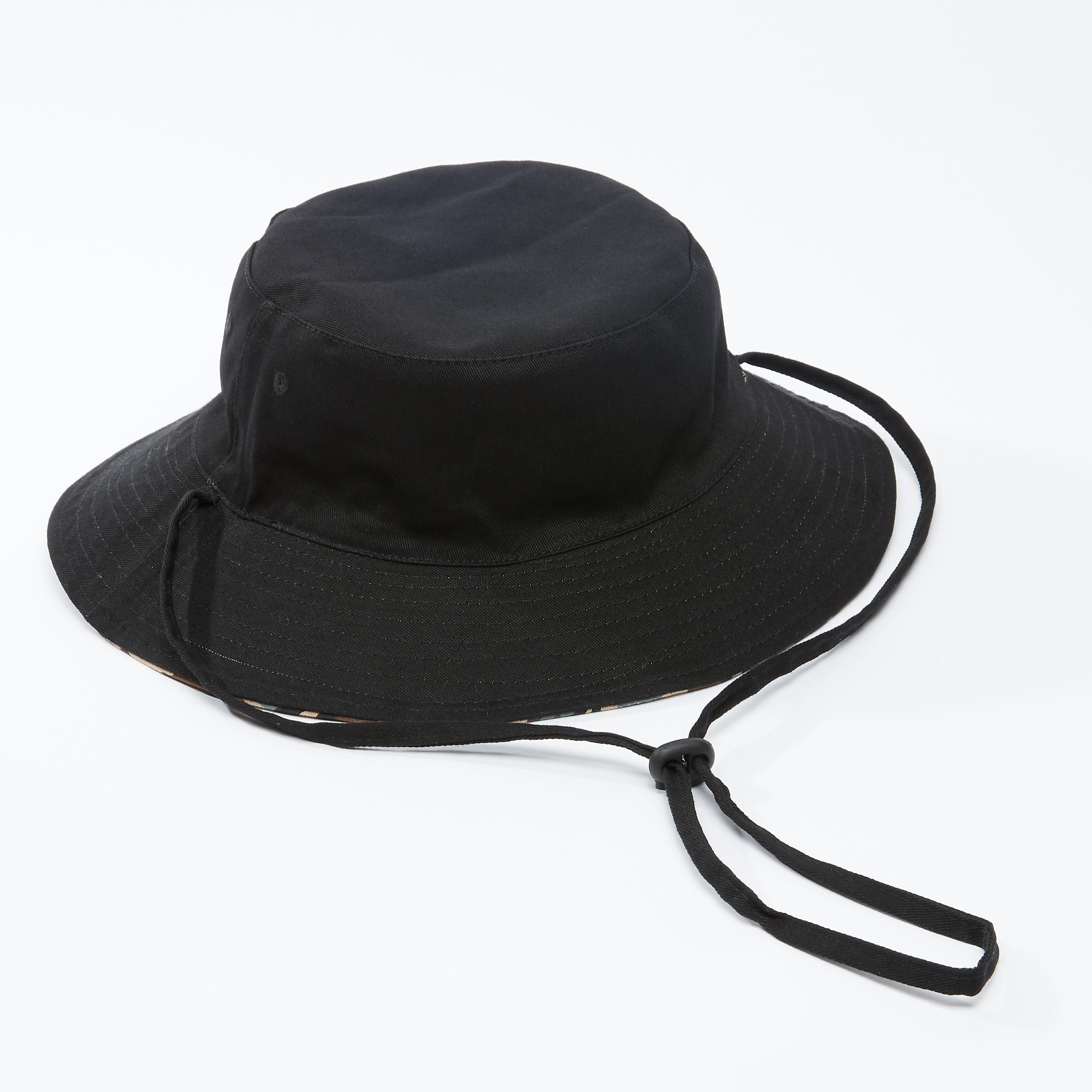 Camouflage Printed Reversible Bucket Hat with Drawstring-men-caps-image-3
