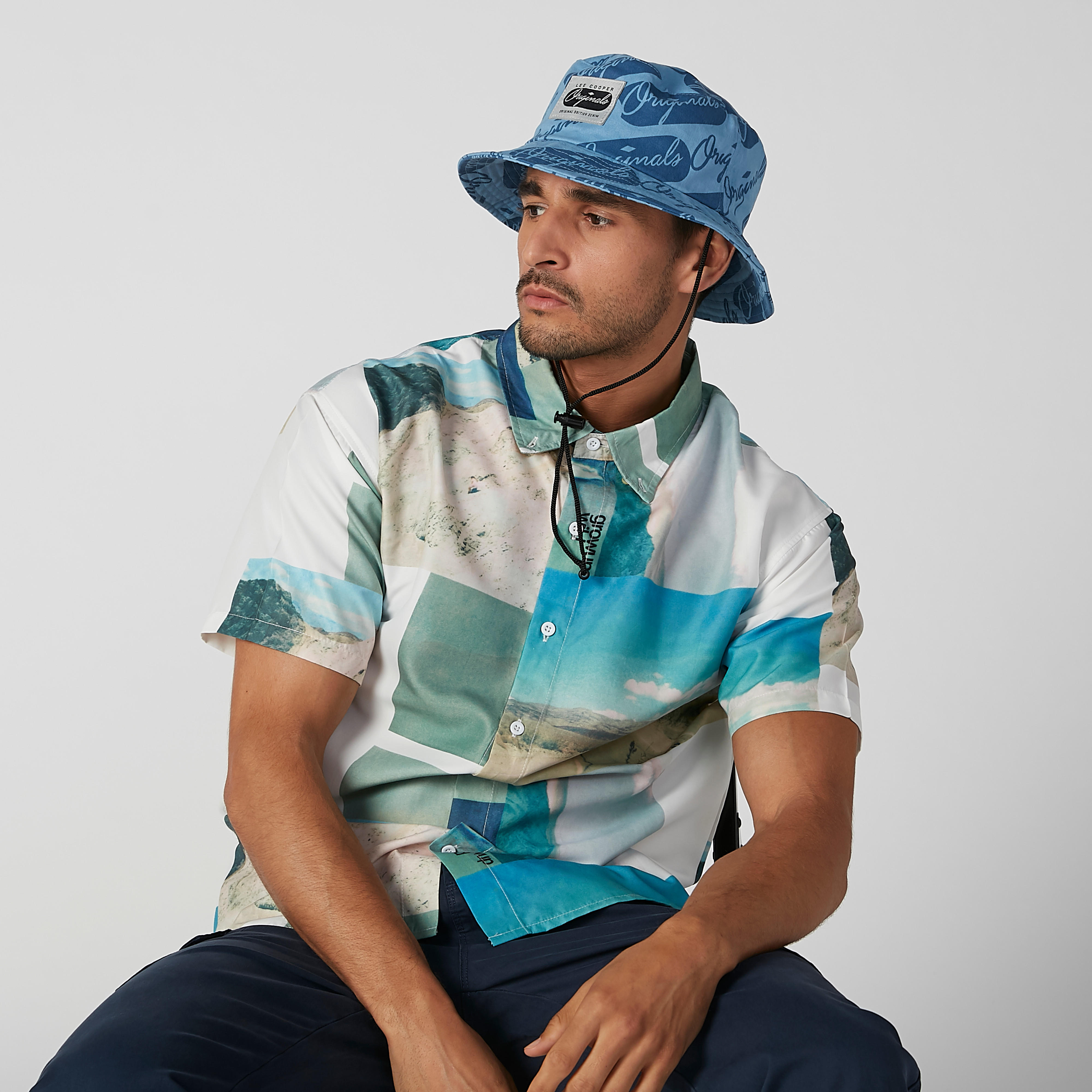 Printed Bucket Hat with Drawstring Closure-men-caps-image-2