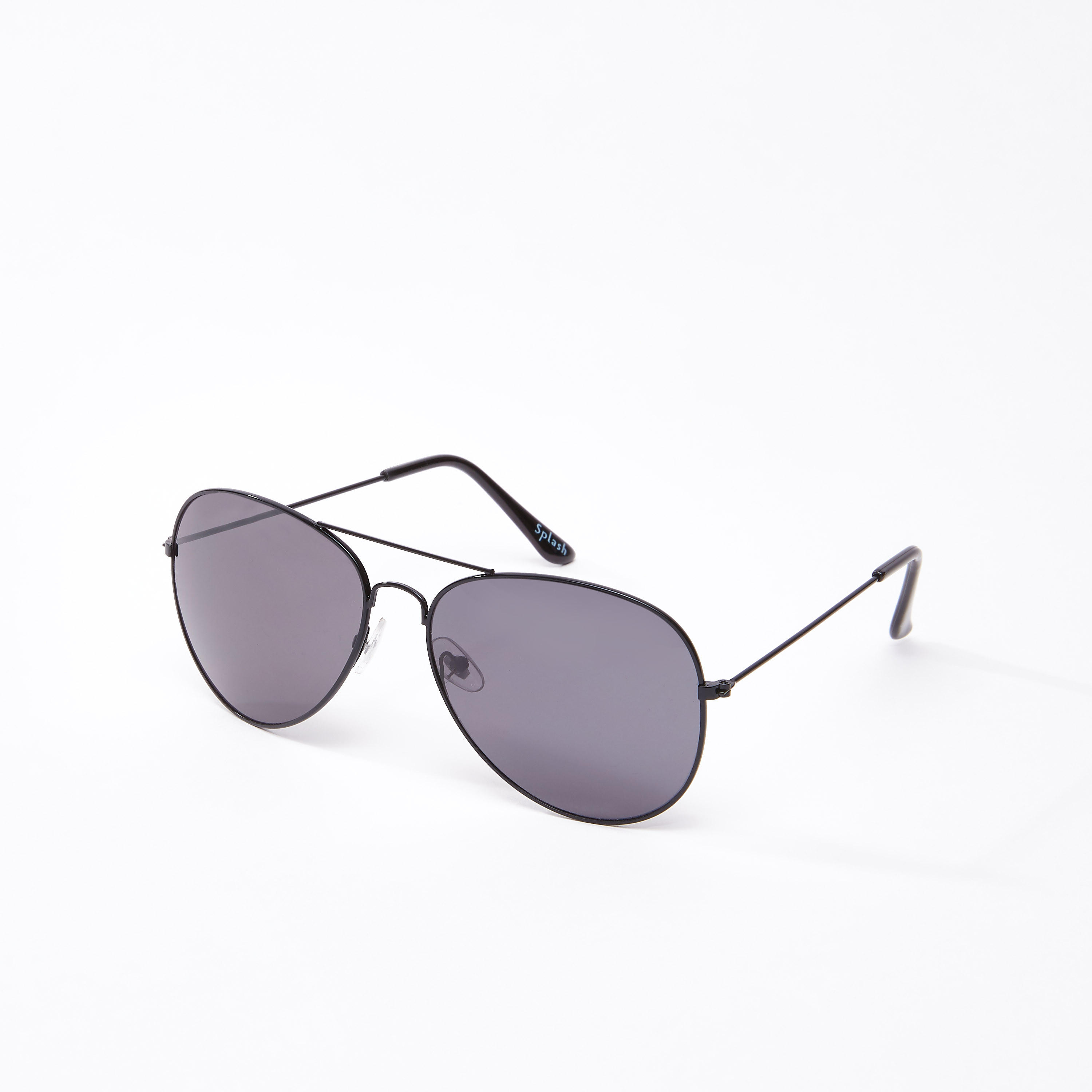 نظّارة شمسية أفياتور سادة بإطار كامل ووسادات للأنف-men-sunglasses-image-1