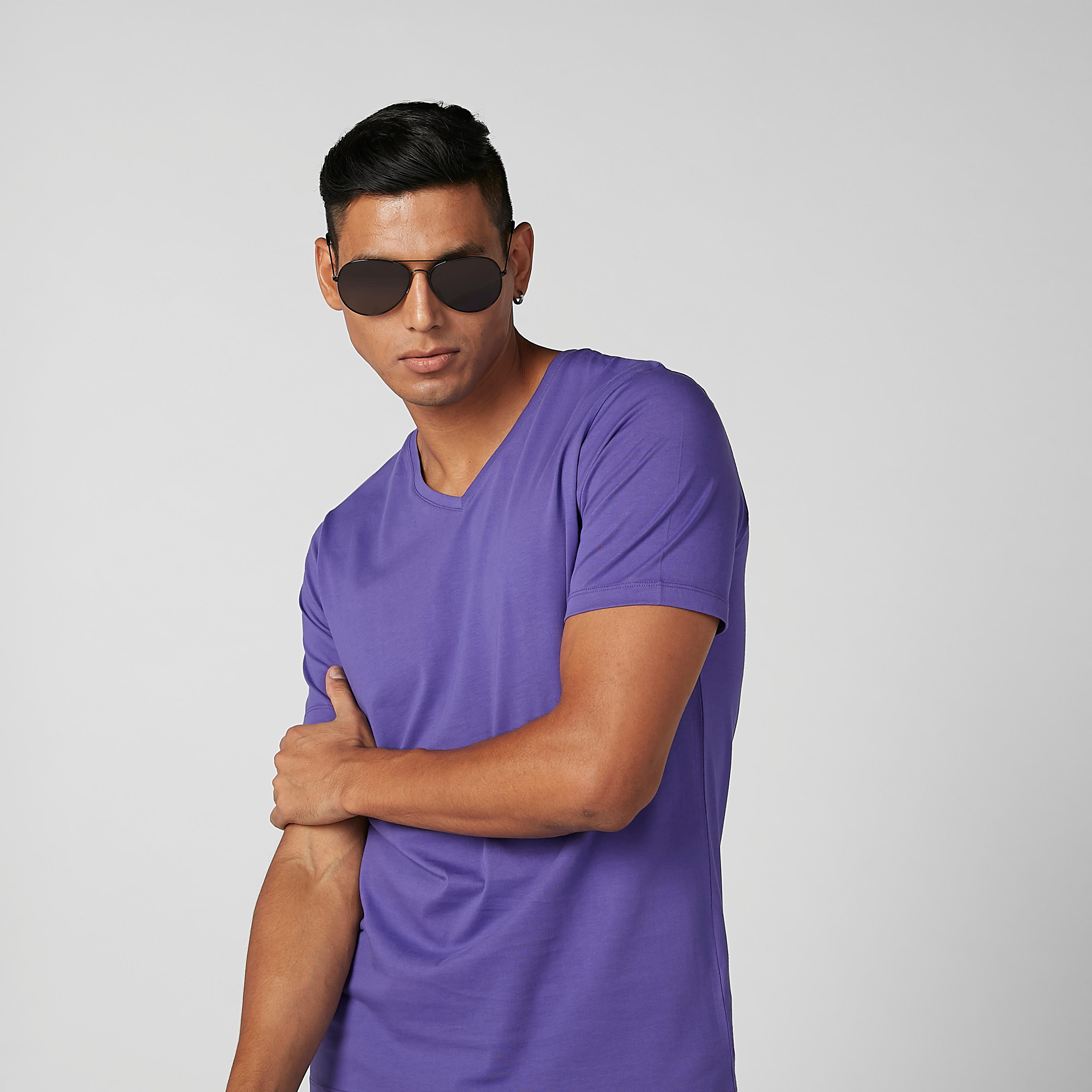 نظّارة شمسية أفياتور سادة بإطار كامل ووسادات للأنف-men-sunglasses-image-2