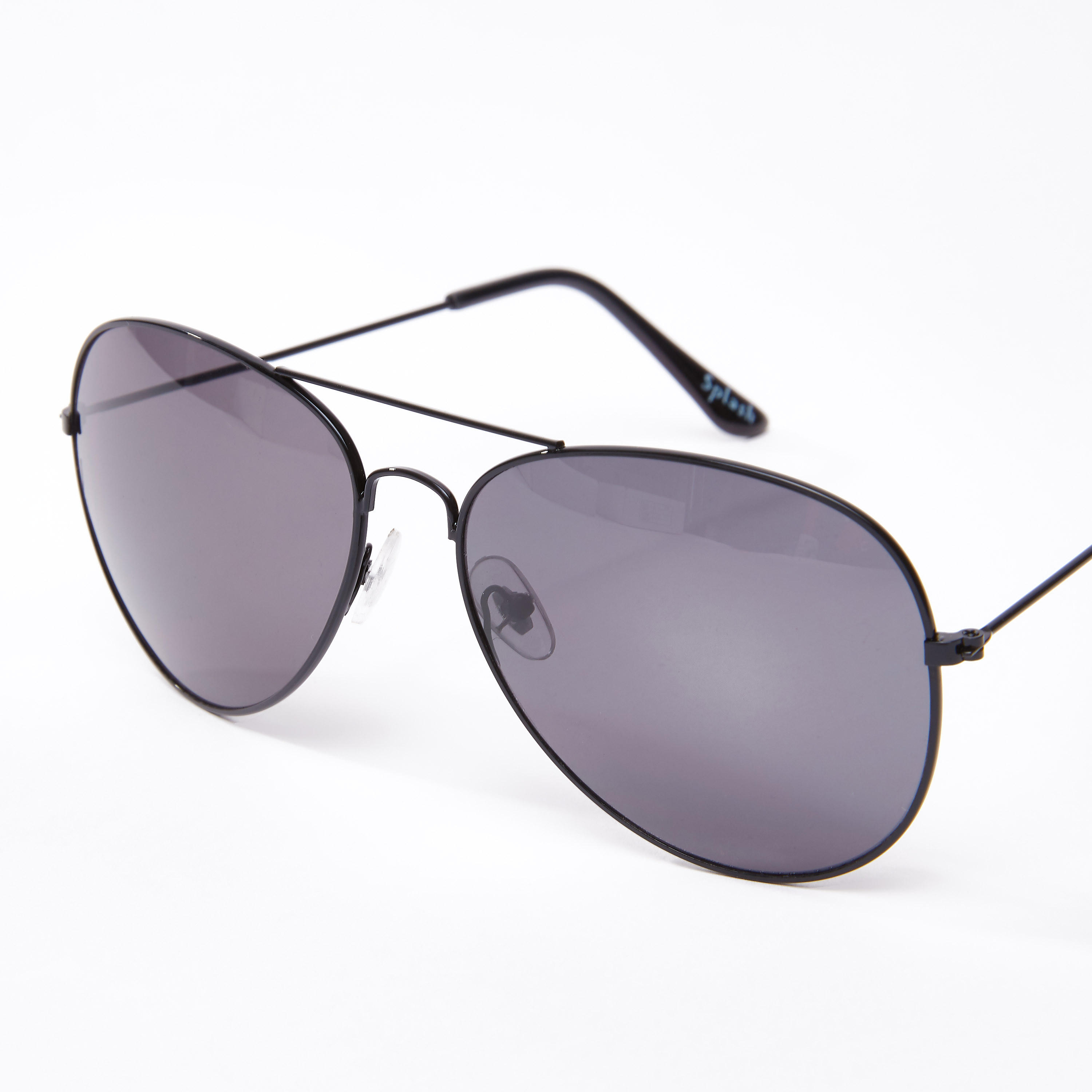 نظّارة شمسية أفياتور سادة بإطار كامل ووسادات للأنف-men-sunglasses-image-4