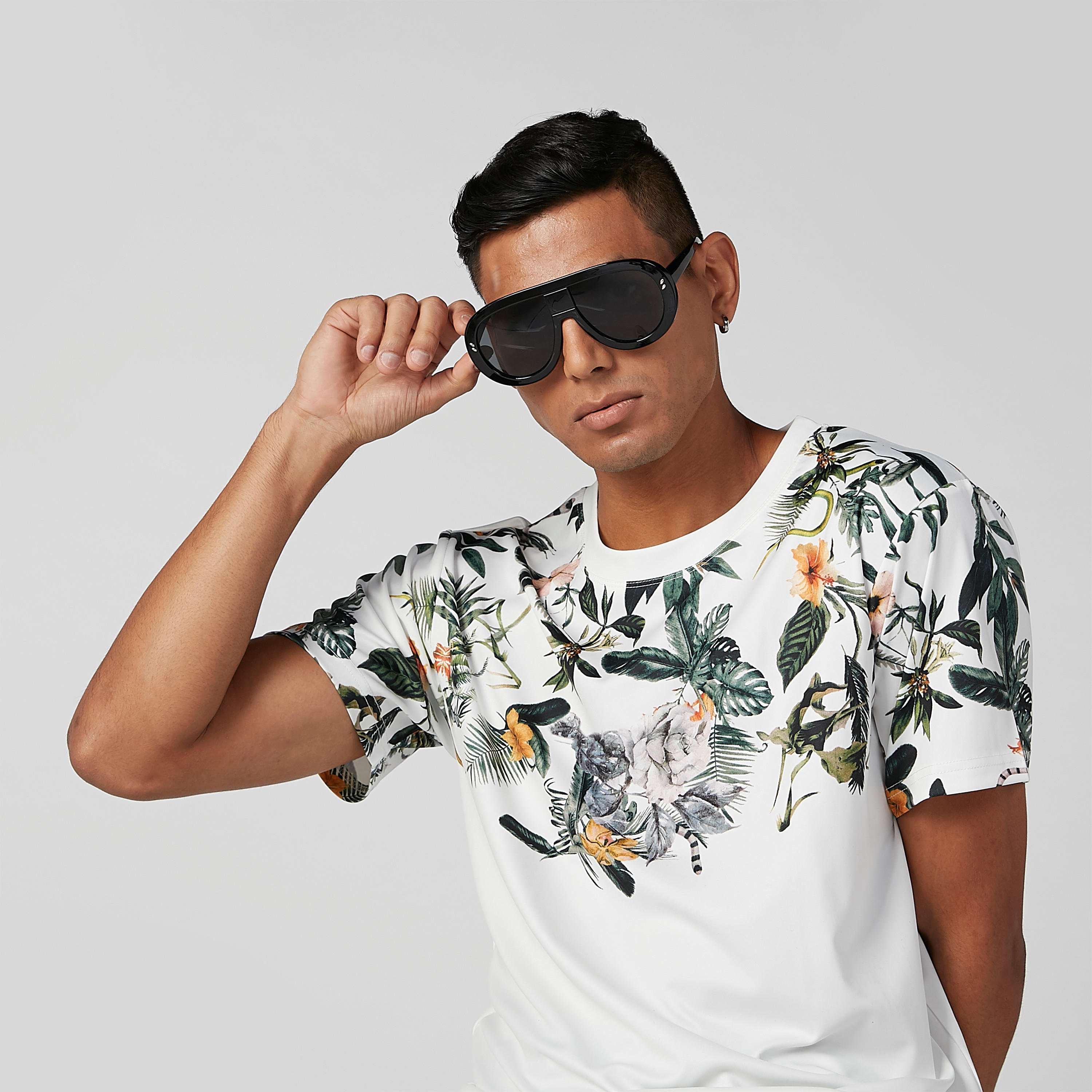 نظّارة شمسية مستديرة بإطار كامل ووسادات للأنف-men-sunglasses-image-2