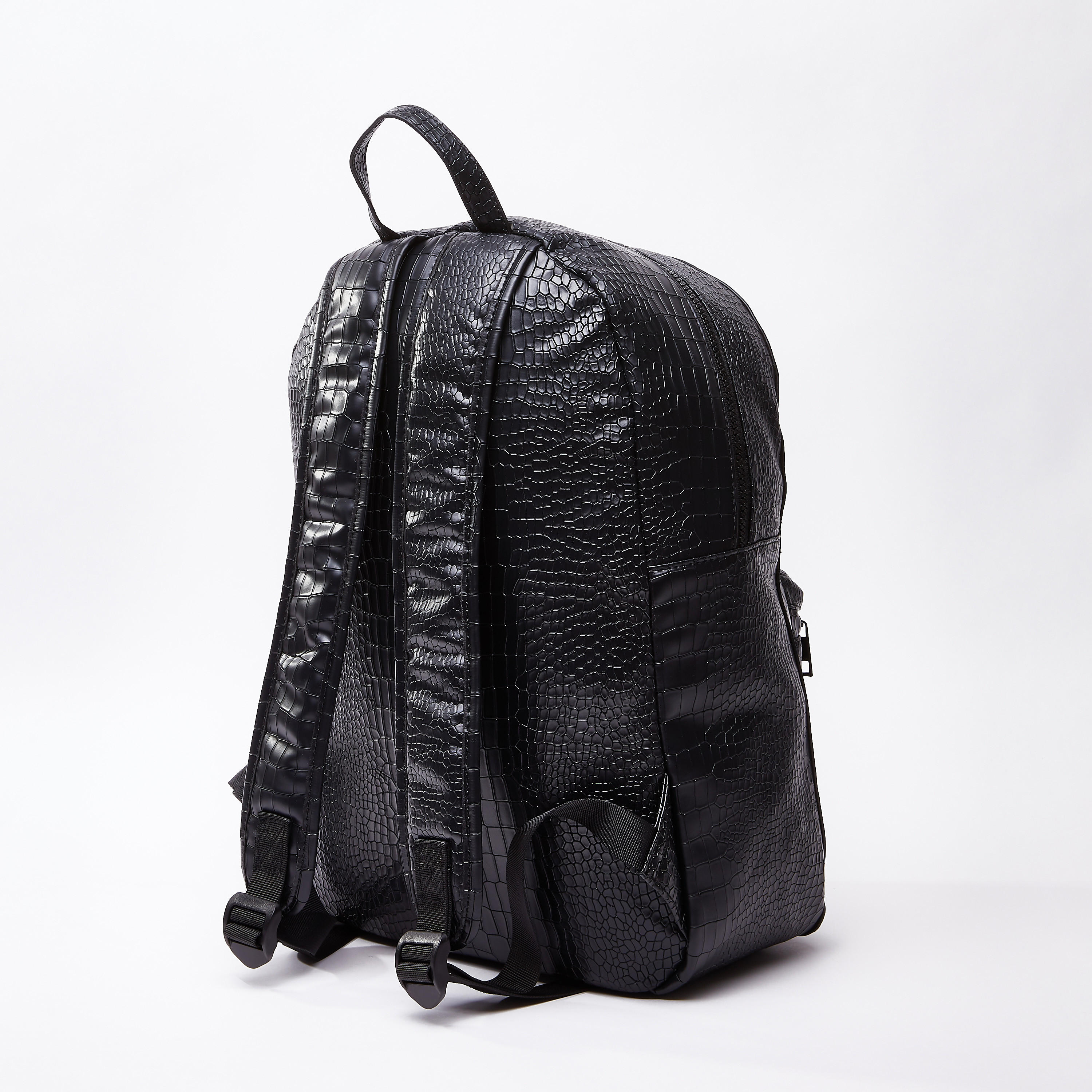 Textured Backpack with Adjustable Shoulder Straps and Top Handle-men-bags-image-4