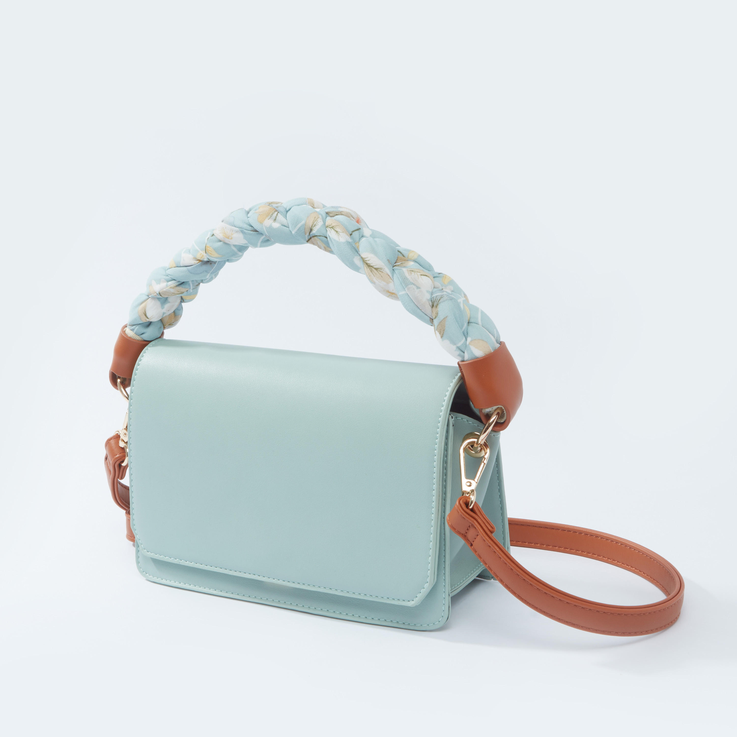 Plain Satchel Bag with Top Handle and Detachable Strap-women-bagsandwallets-handbags-image-1