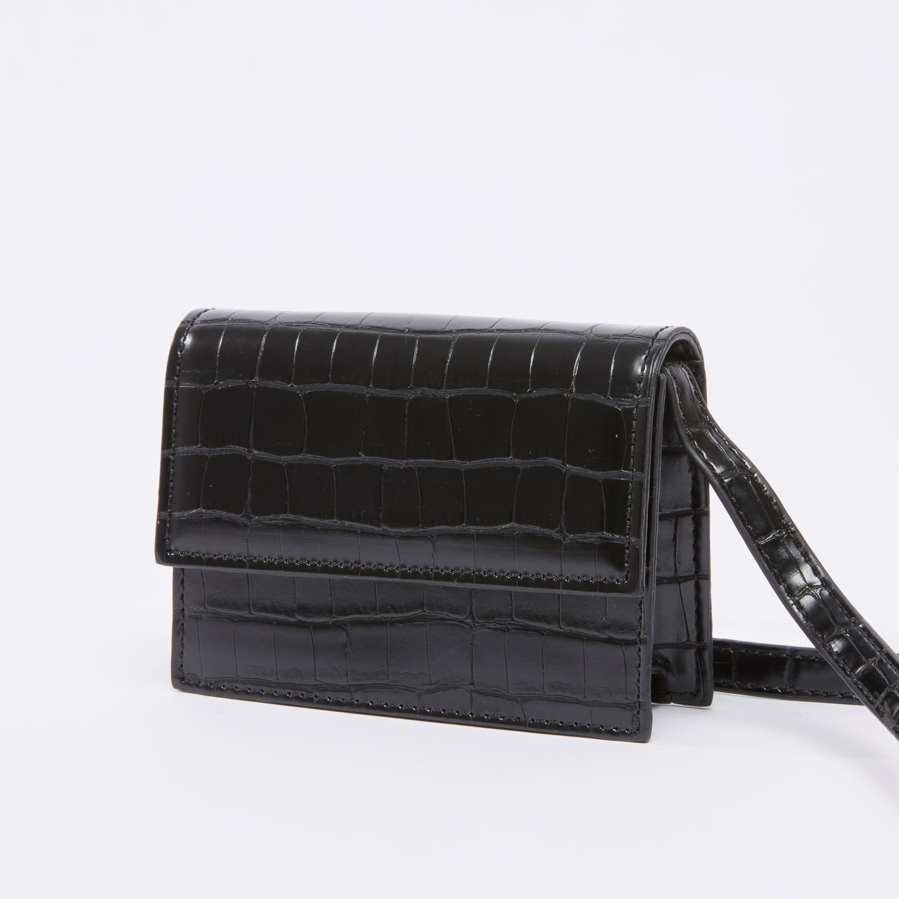 Textured Wallet with Magnetic Snap Closure and Strap-women-bagsandwallets-handbags-image-1