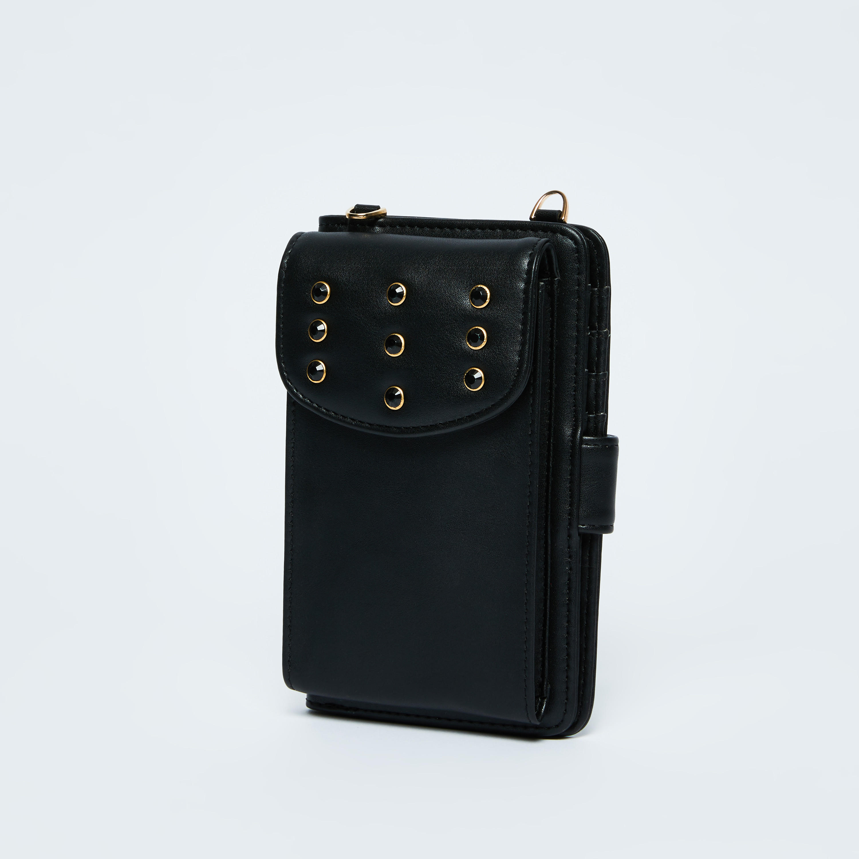 محفظة مرصّعة بفتحات بطاقات متعددة وحزام قابل للفصل-women-bagsandwallets-handbags-image-1