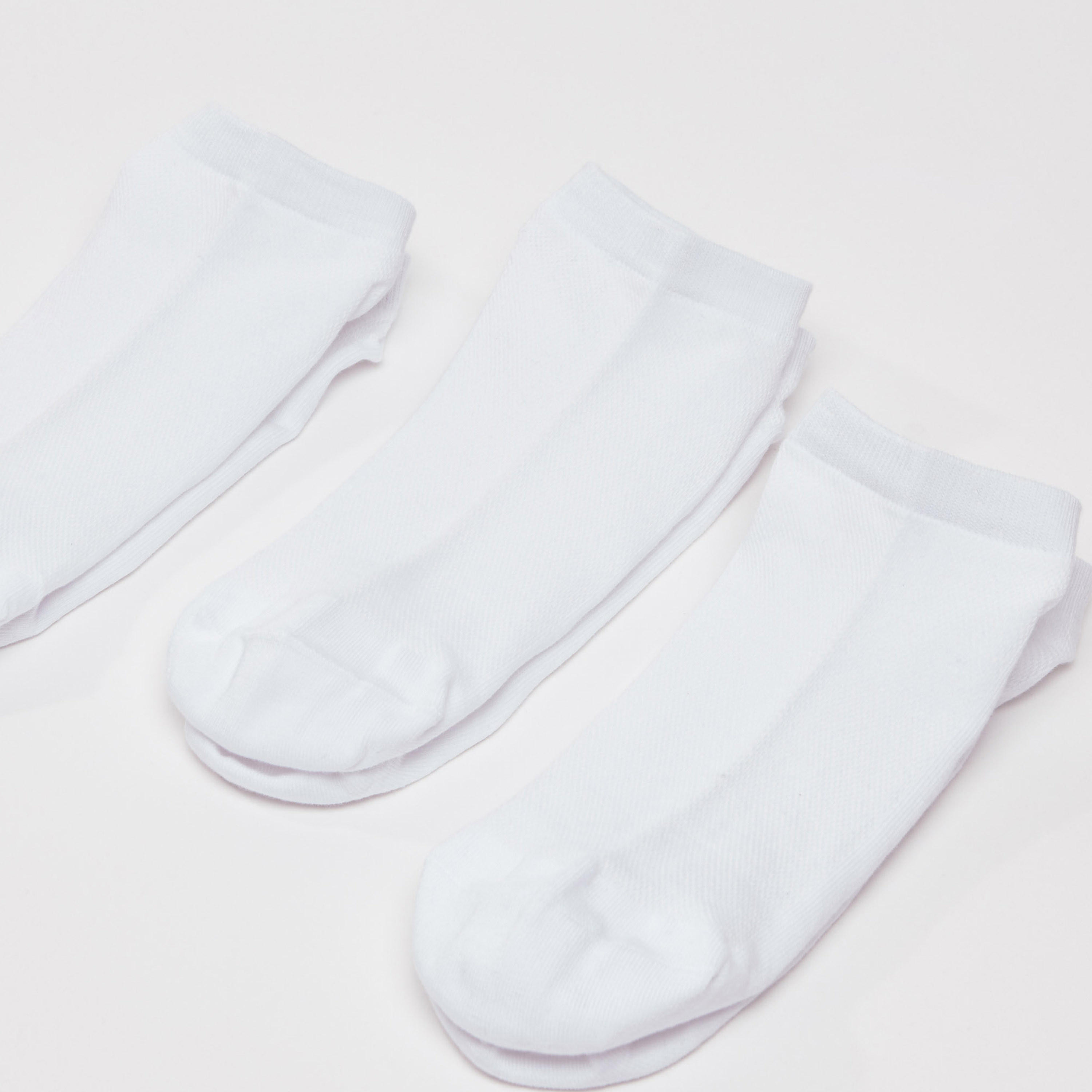 جوارب سادة بطول الكاحل بحوّاف أساور - طقم من 3 أزواج-men-socks-image-3