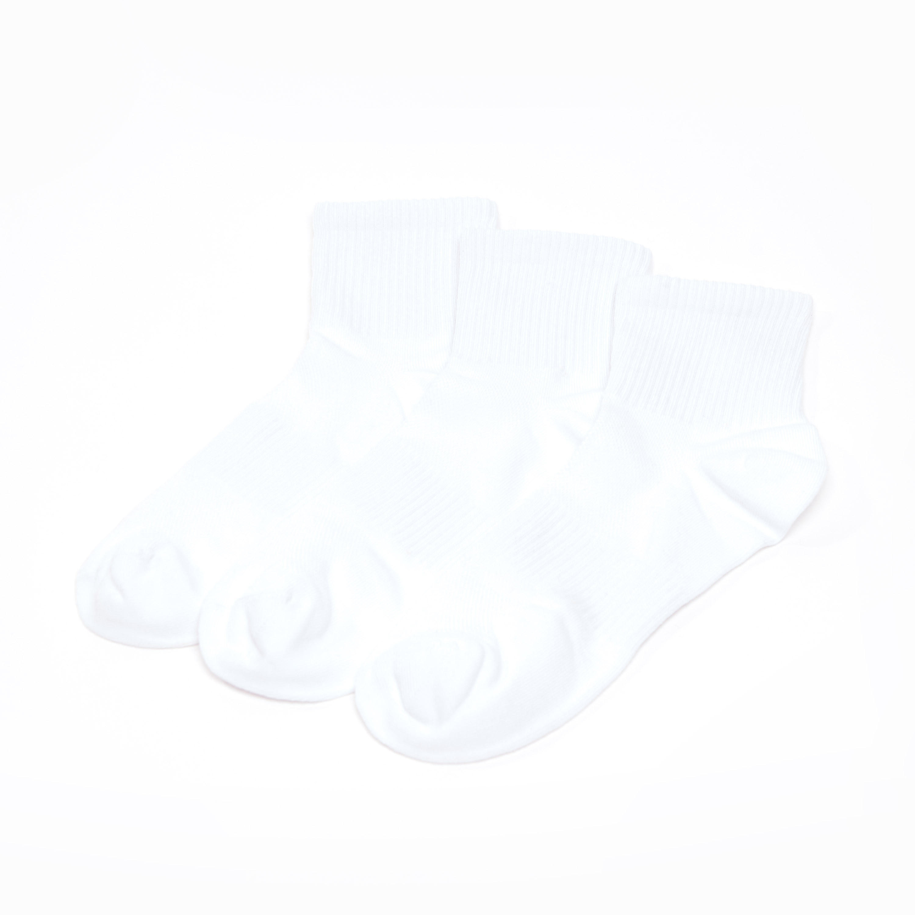 جوارب سادة بطول الكاحل بحوّاف أساور مضلّعة - طقم من 3  أزواج-men-socks-image-1