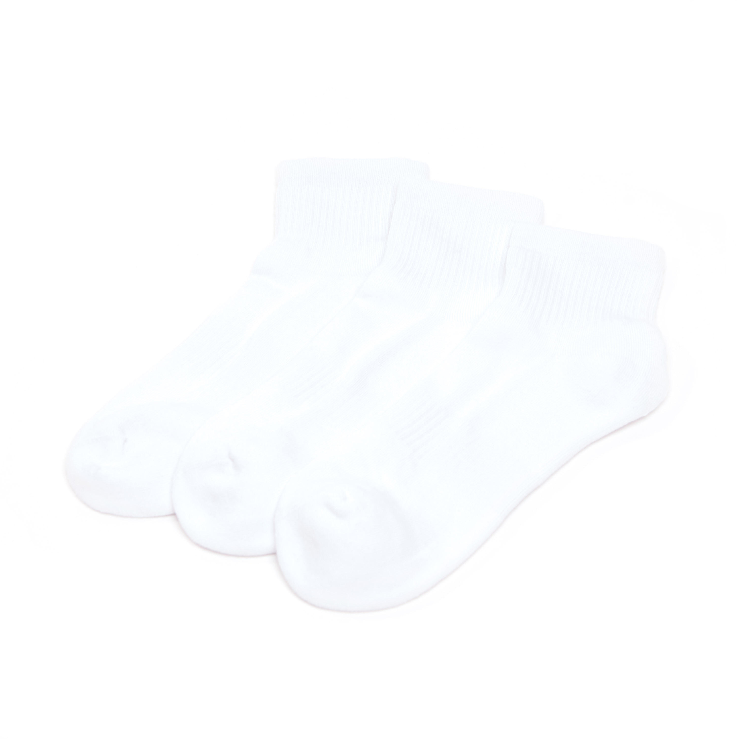جوارب سادة بطول الكاحل بحوّاف أساور مضلّعة - طقم من 3  أزواج-men-socks-image-1
