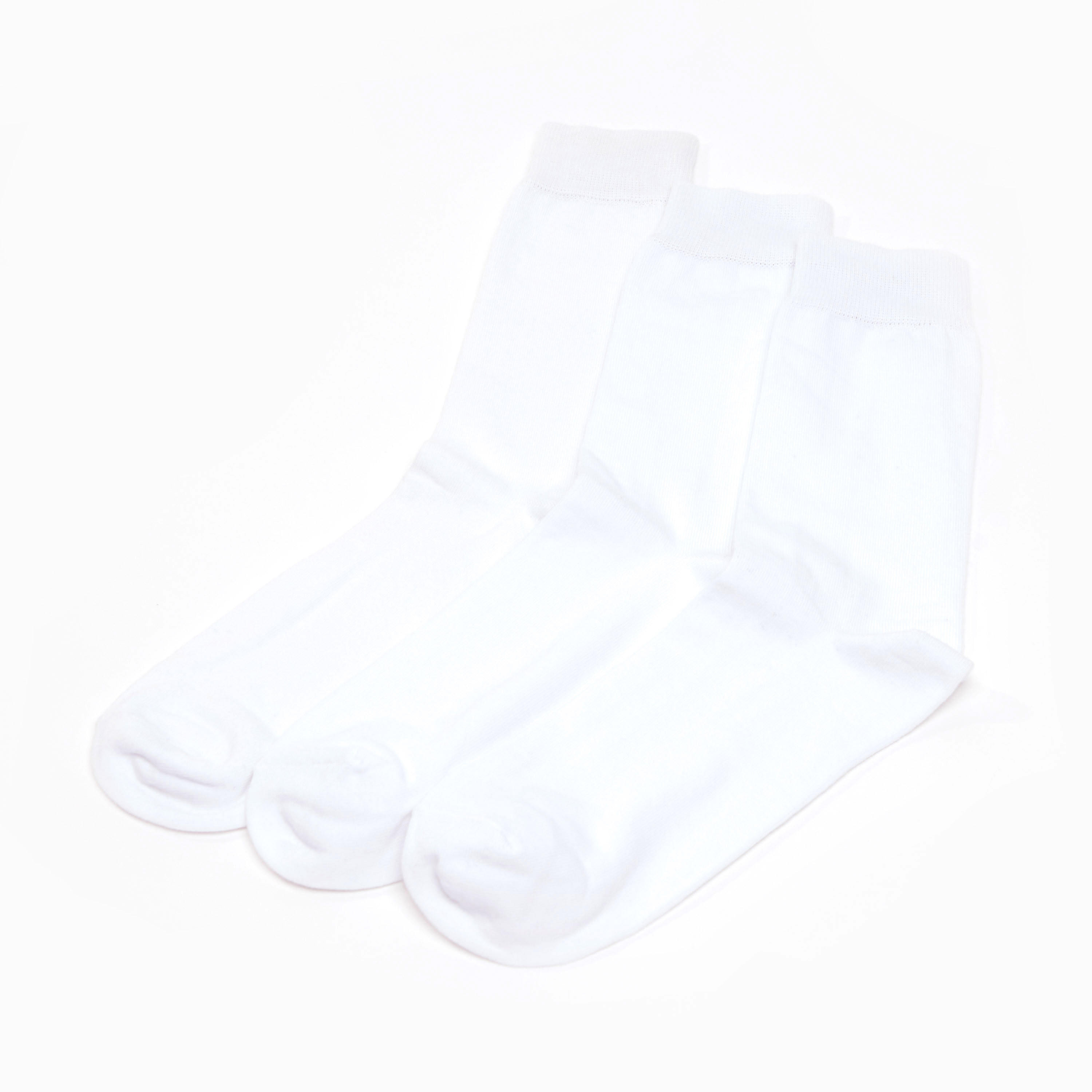 Set of 3 - Solid Crew Length Socks with Cuffed Hems-men-socks-image-1