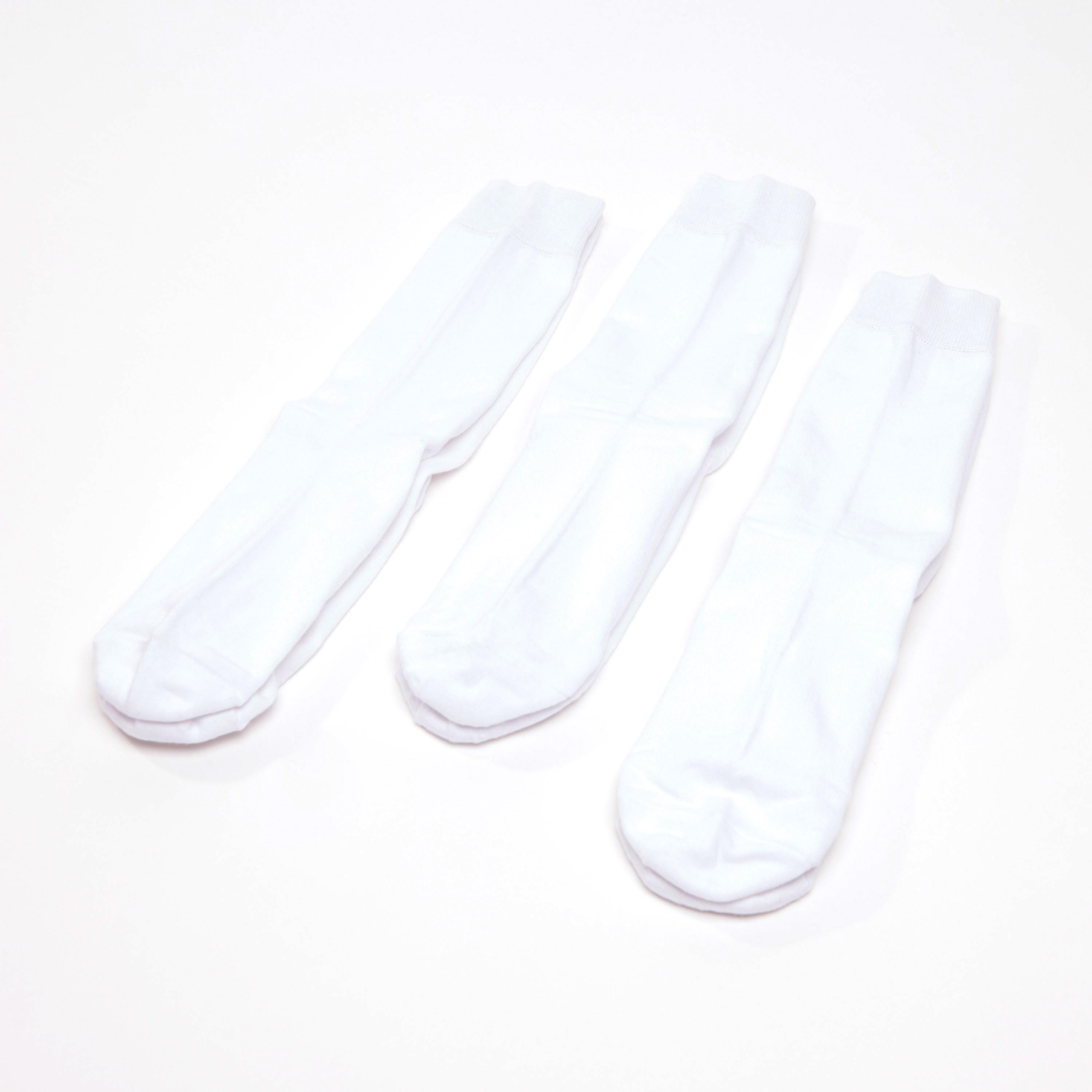 Set of 3 - Solid Crew Length Socks with Cuffed Hems-men-socks-image-3
