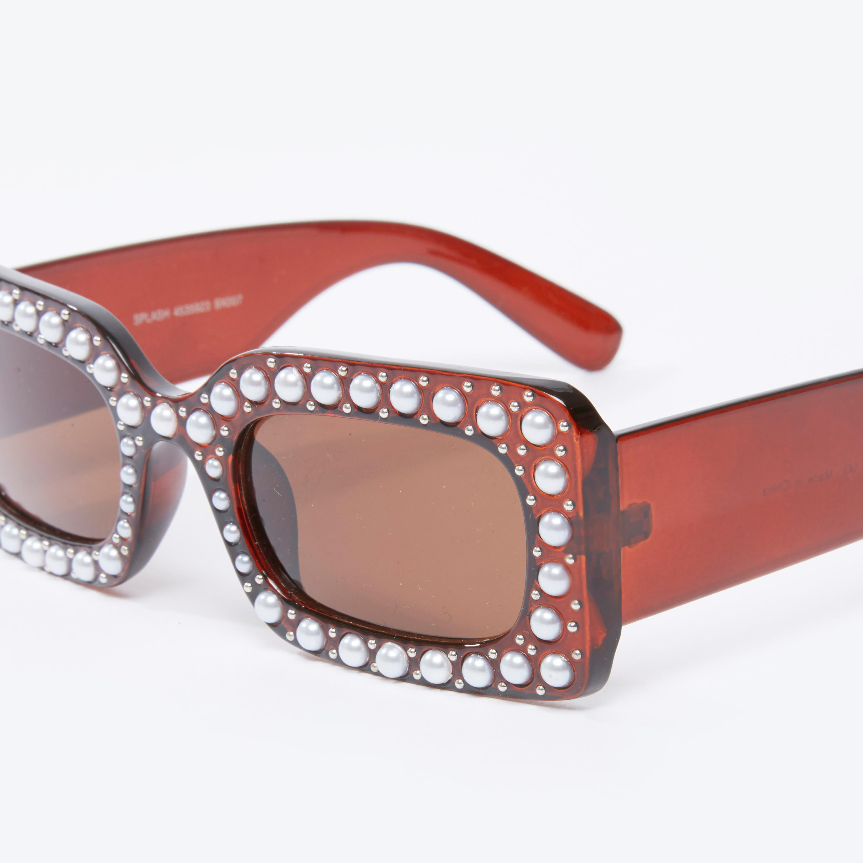 نظّارة شمسية مربّعة بإطار كامل مزيّن-women-sunglasses-image-2