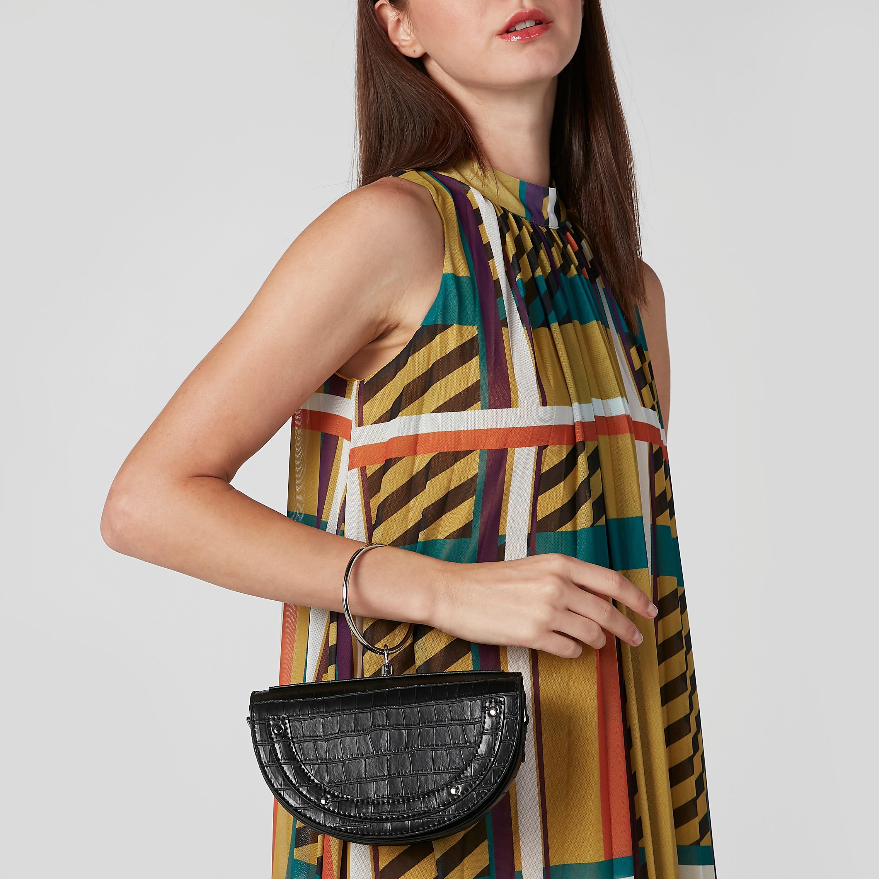 Textured Satchel Bag with Magnetic Snap Closure and Detachable Strap-women-bagsandwallets-handbags-image-2