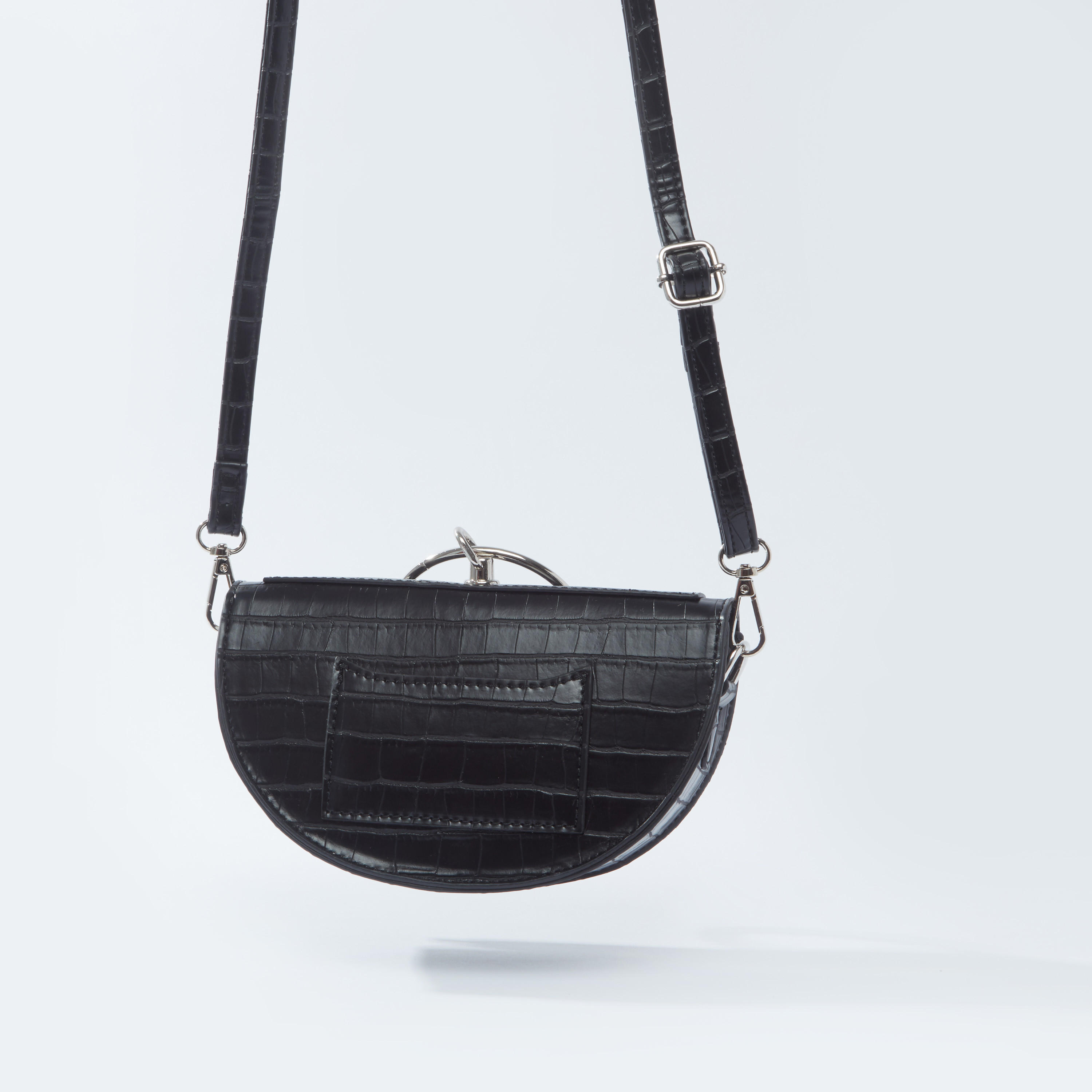 Textured Satchel Bag with Magnetic Snap Closure and Detachable Strap-women-bagsandwallets-handbags-image-3