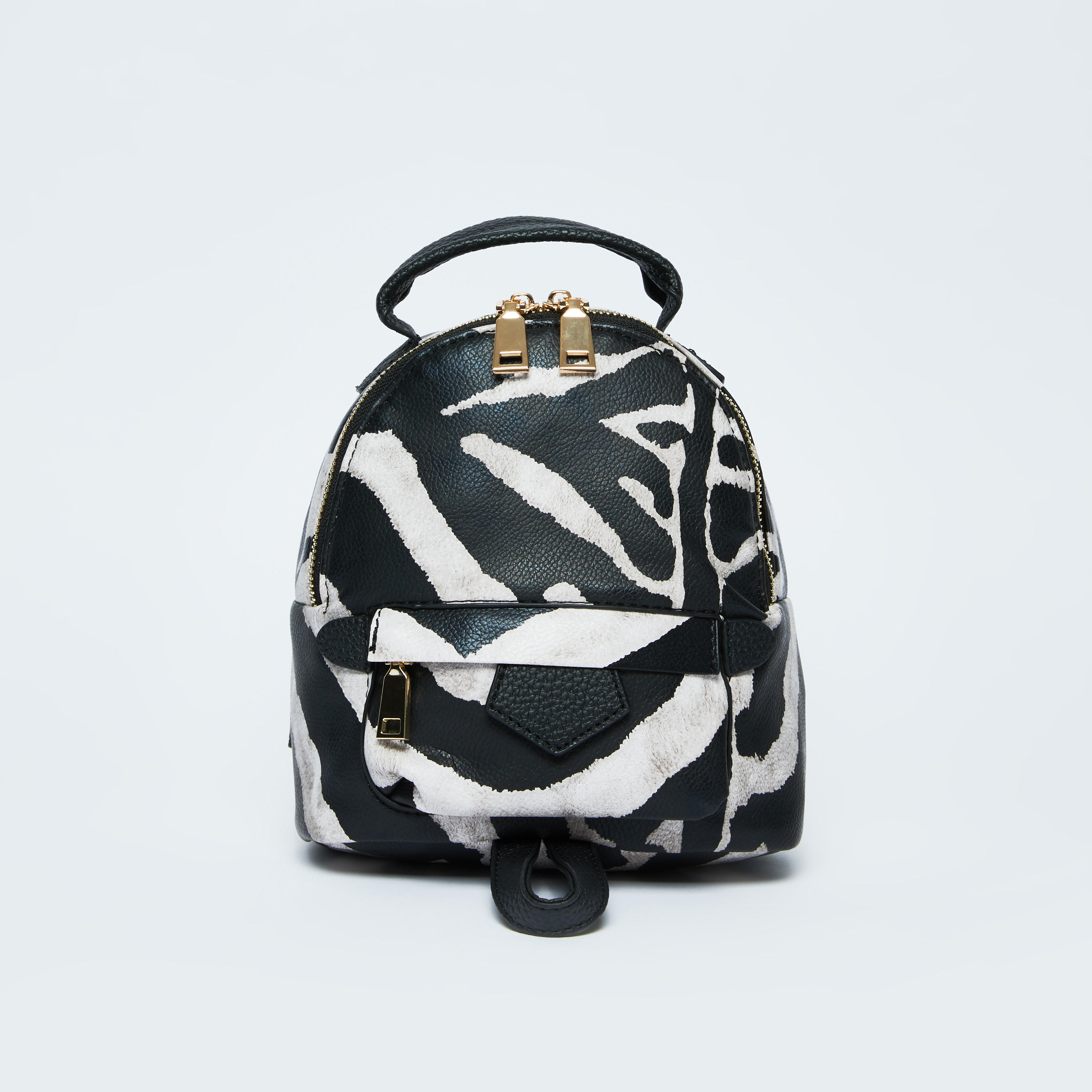 Printed Mini Backpack with Adjustable Shoulder Straps and Top Handle-women-bagsandwallets-handbags-image-1