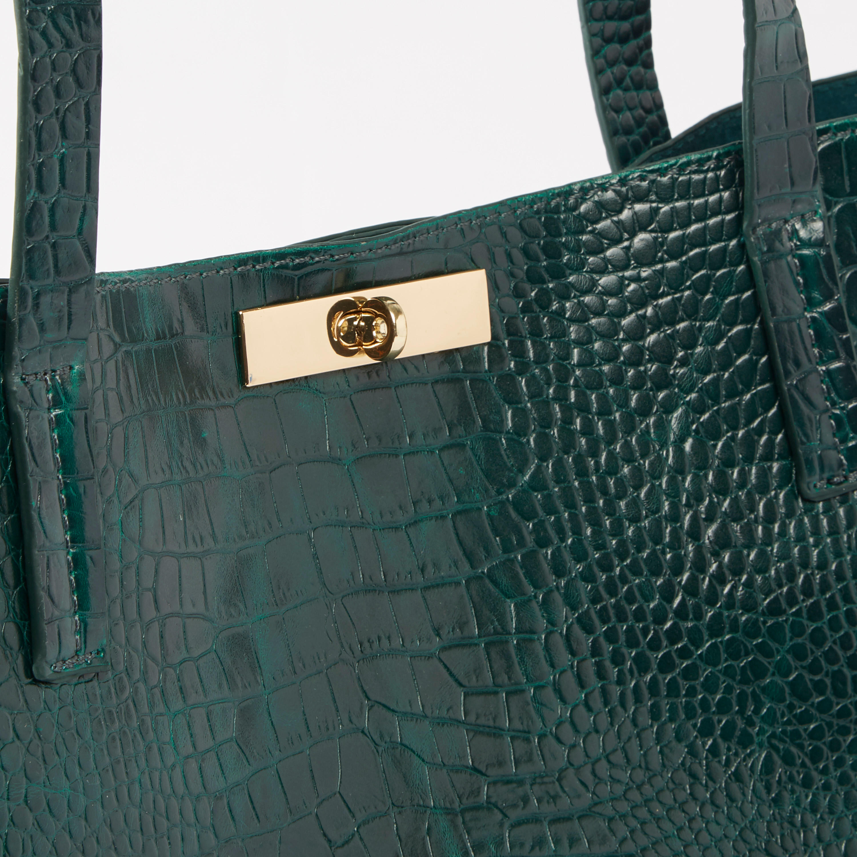شنطة يد بارزة الملمس بمقابض مزدوجة وقفل دوّار-women-bagsandwallets-handbags-image-4