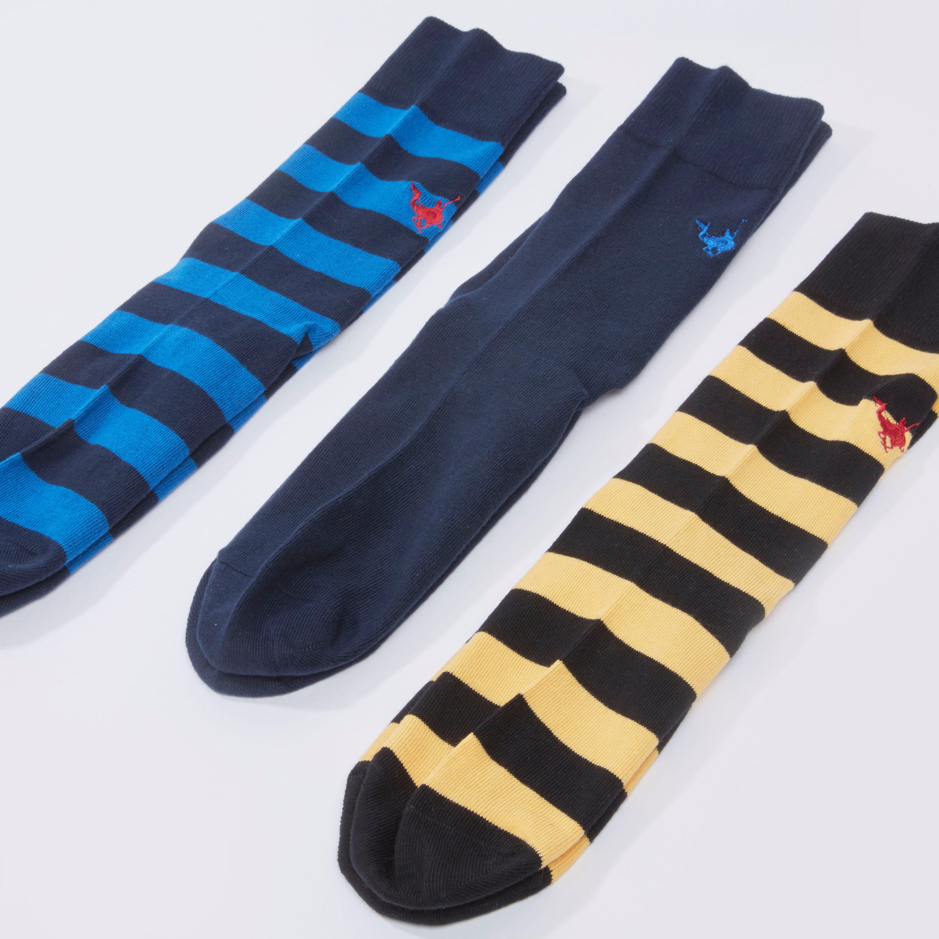جوارب متنوعة متوسطة الطول بأساور مطّاطية - طقم من 3 أزواج-men-socks-image-3