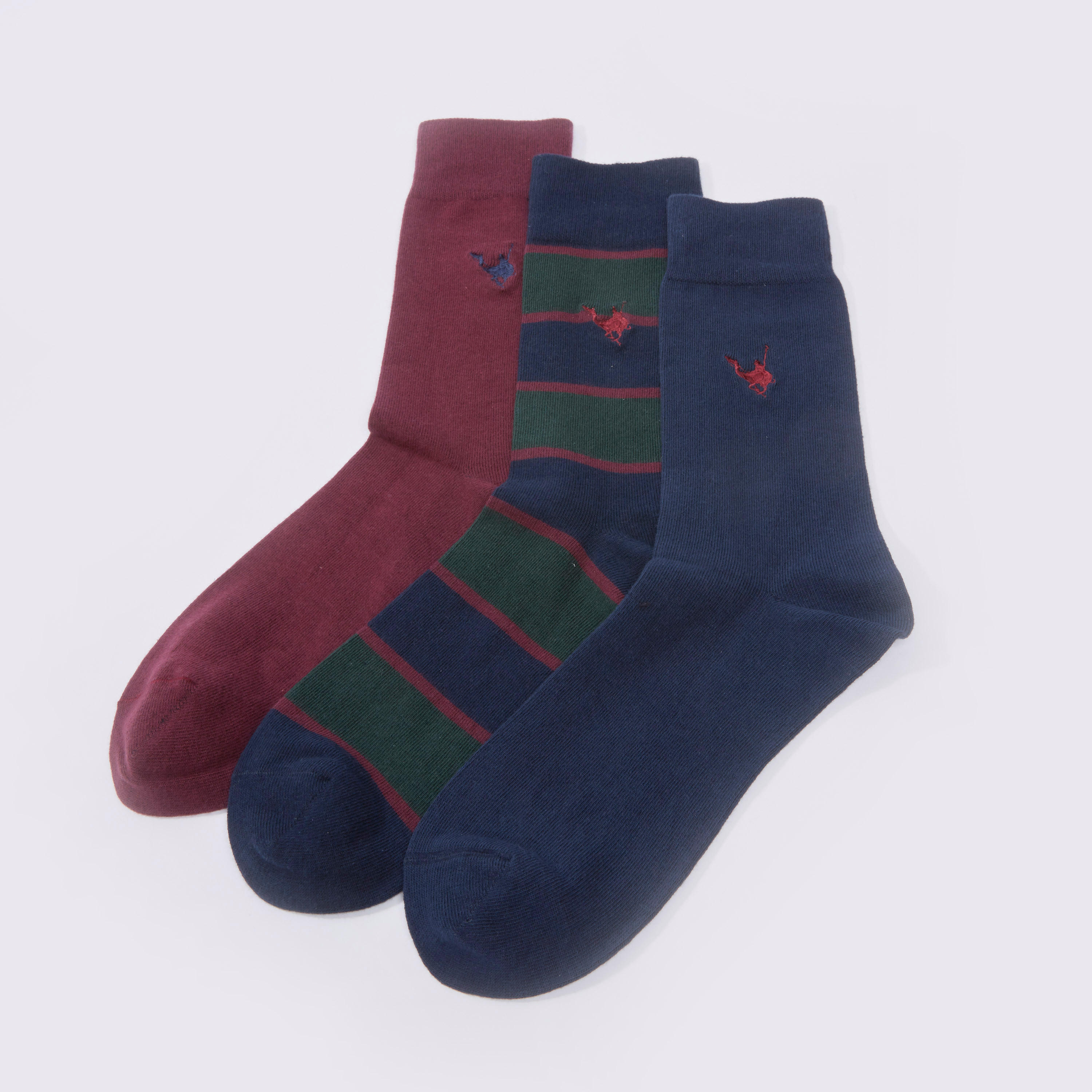 جوارب متنوعة متوسطة الطول بأساور مطّاطية - طقم من 3 أزواج-men-socks-image-3