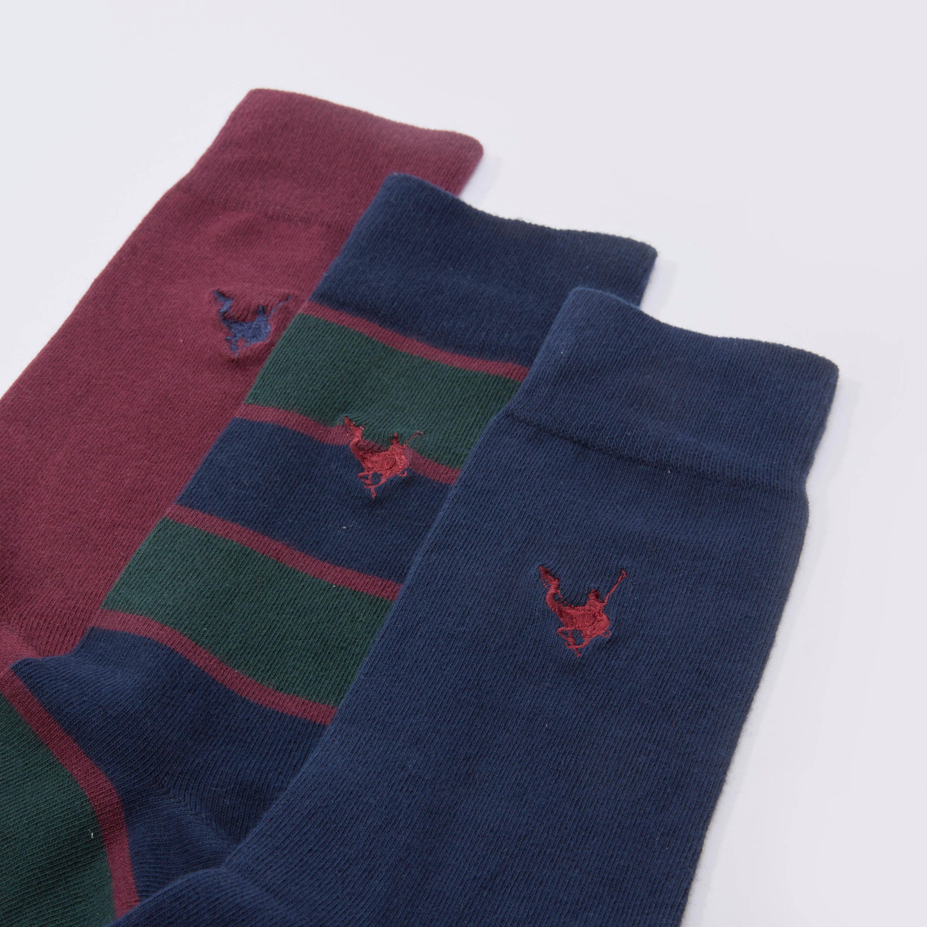 جوارب متنوعة متوسطة الطول بأساور مطّاطية - طقم من 3 أزواج-men-socks-image-2