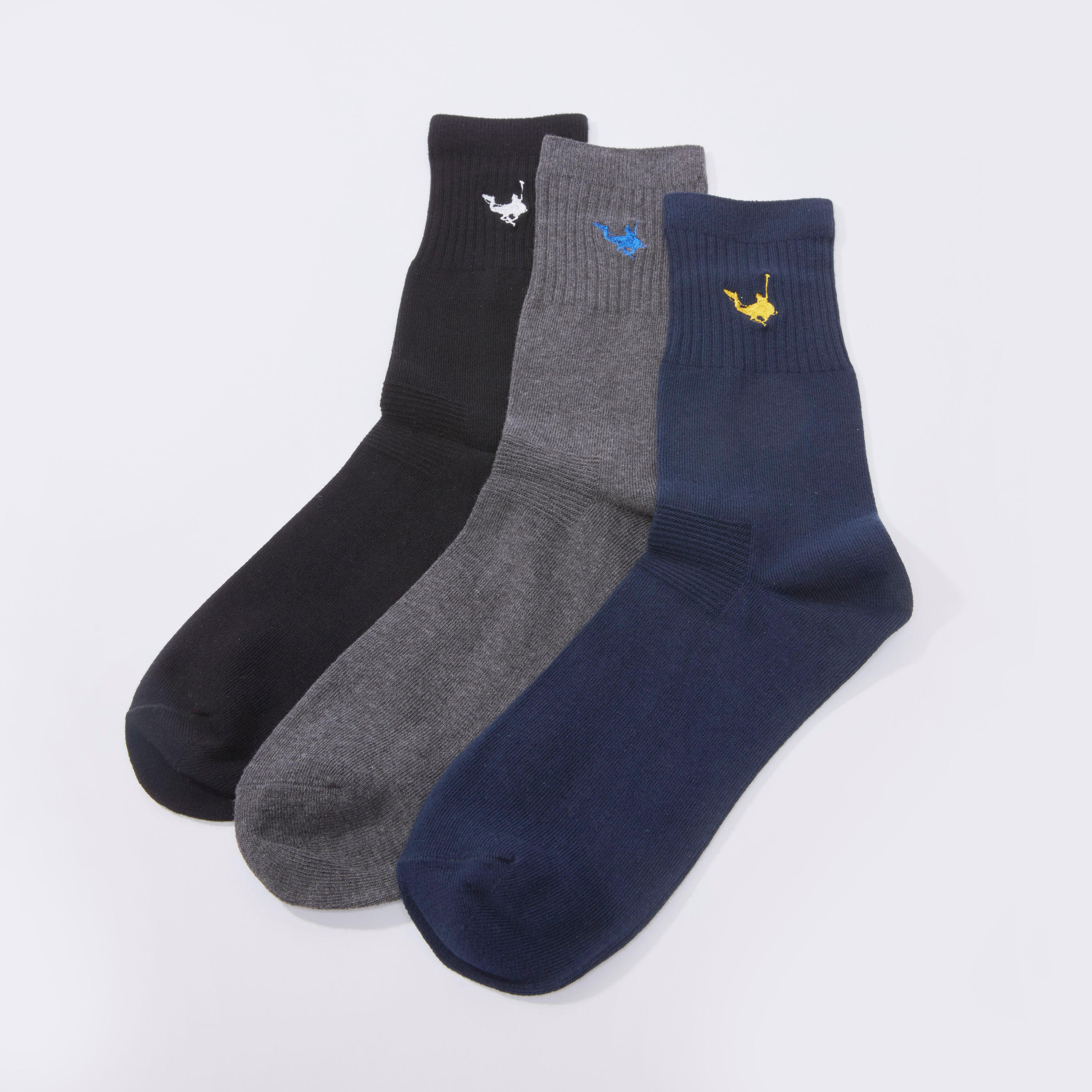 جوارب بارزة الملمس بطول ربلة الساق - طقم من 3 أزواج-men-socks-image-1