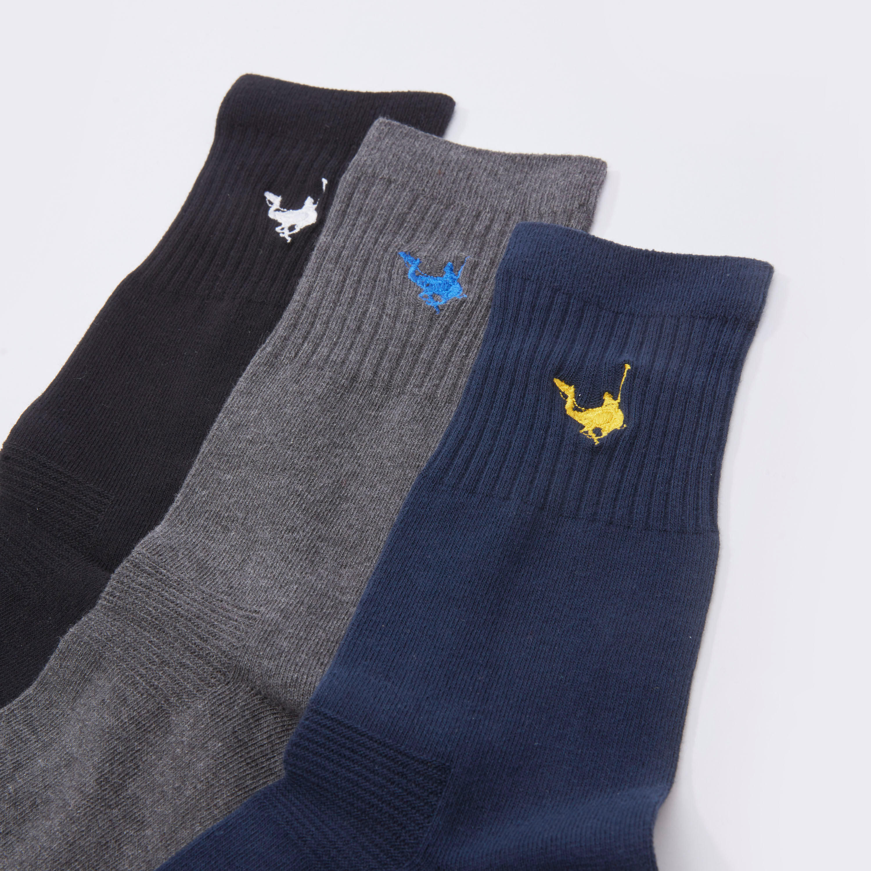 جوارب بارزة الملمس بطول ربلة الساق - طقم من 3 أزواج-men-socks-image-2