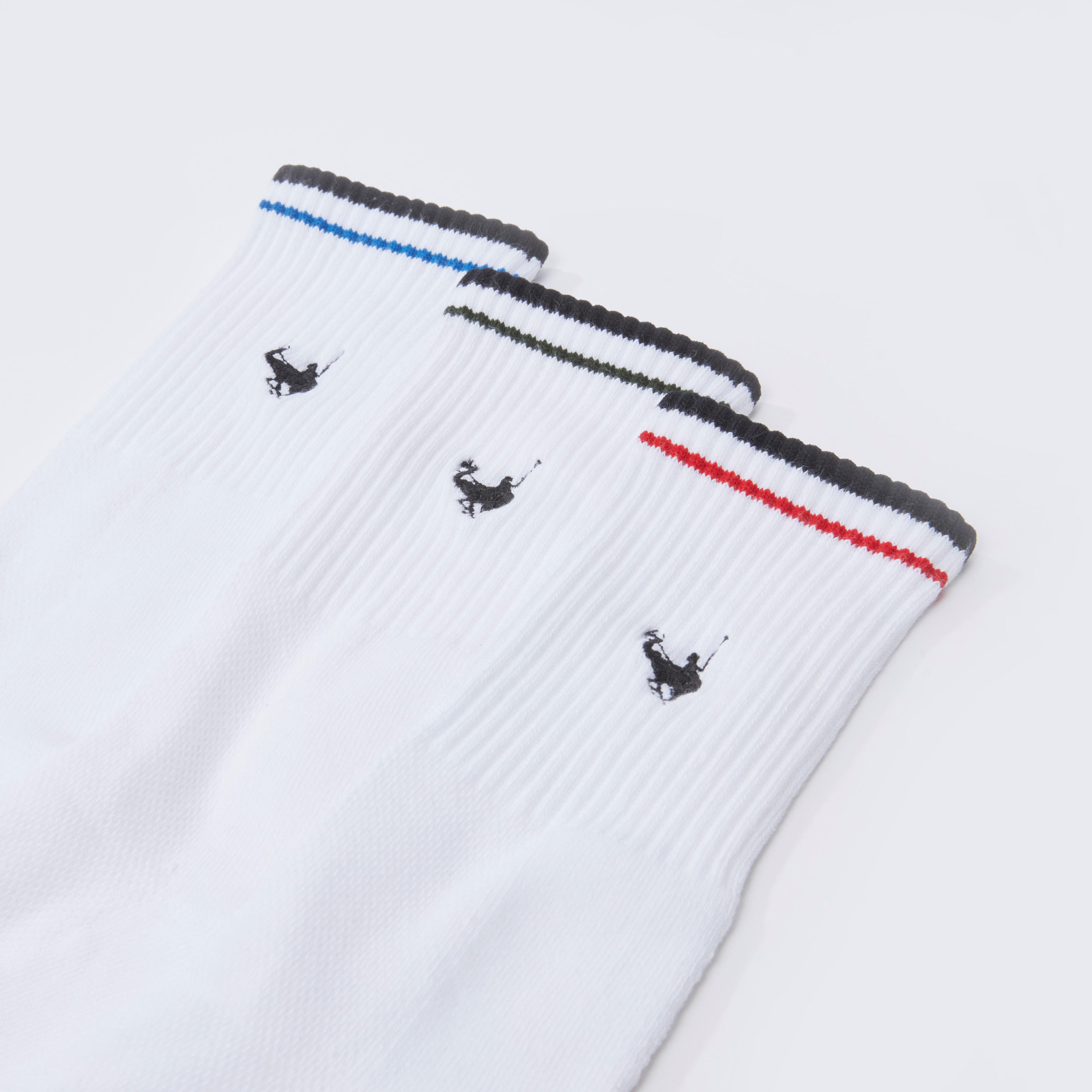 جوارب بطول ربلة الساق بحوّاف مضلّعة - طقم من 3 أزواج-men-socks-image-2