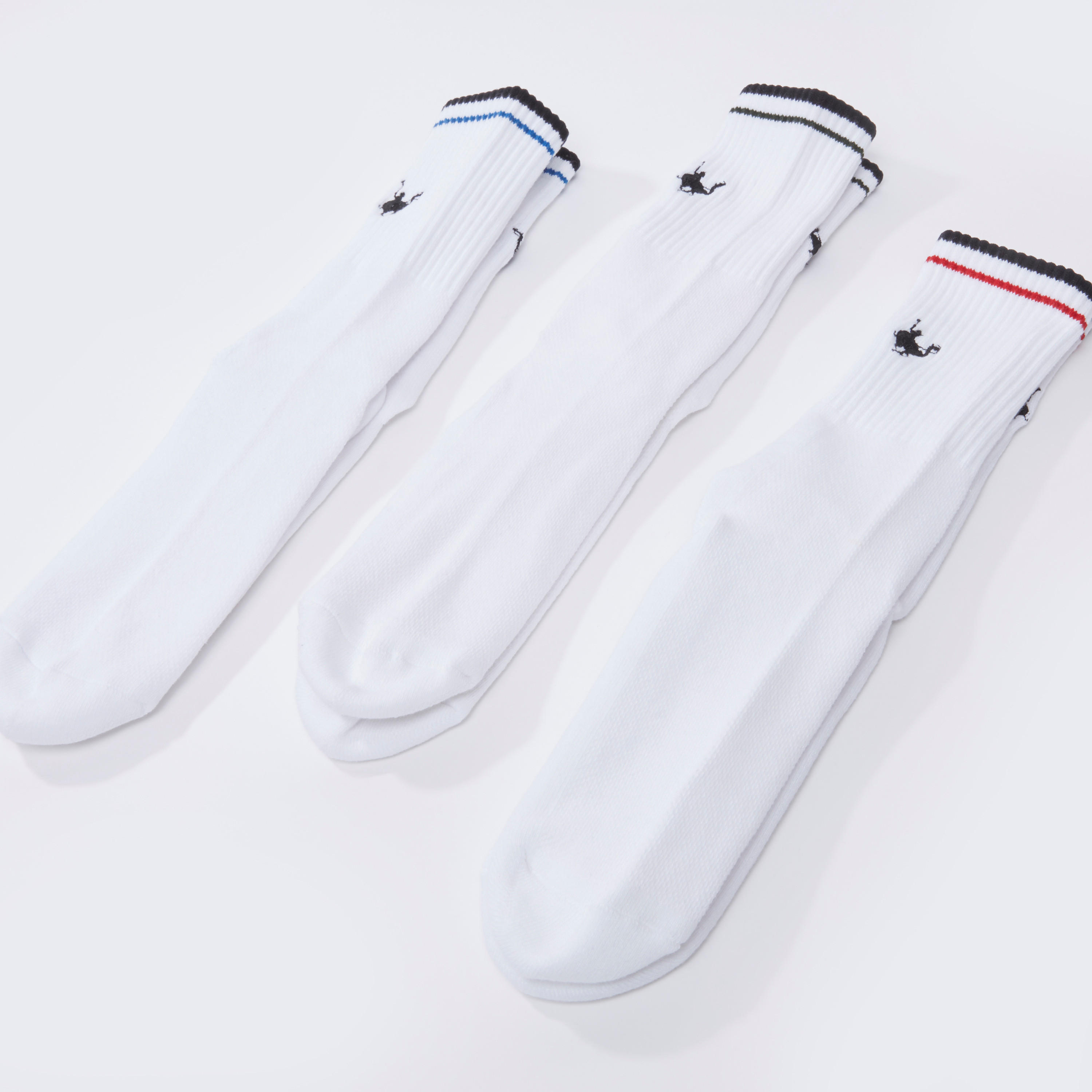 جوارب بطول ربلة الساق بحوّاف مضلّعة - طقم من 3 أزواج-men-socks-image-3