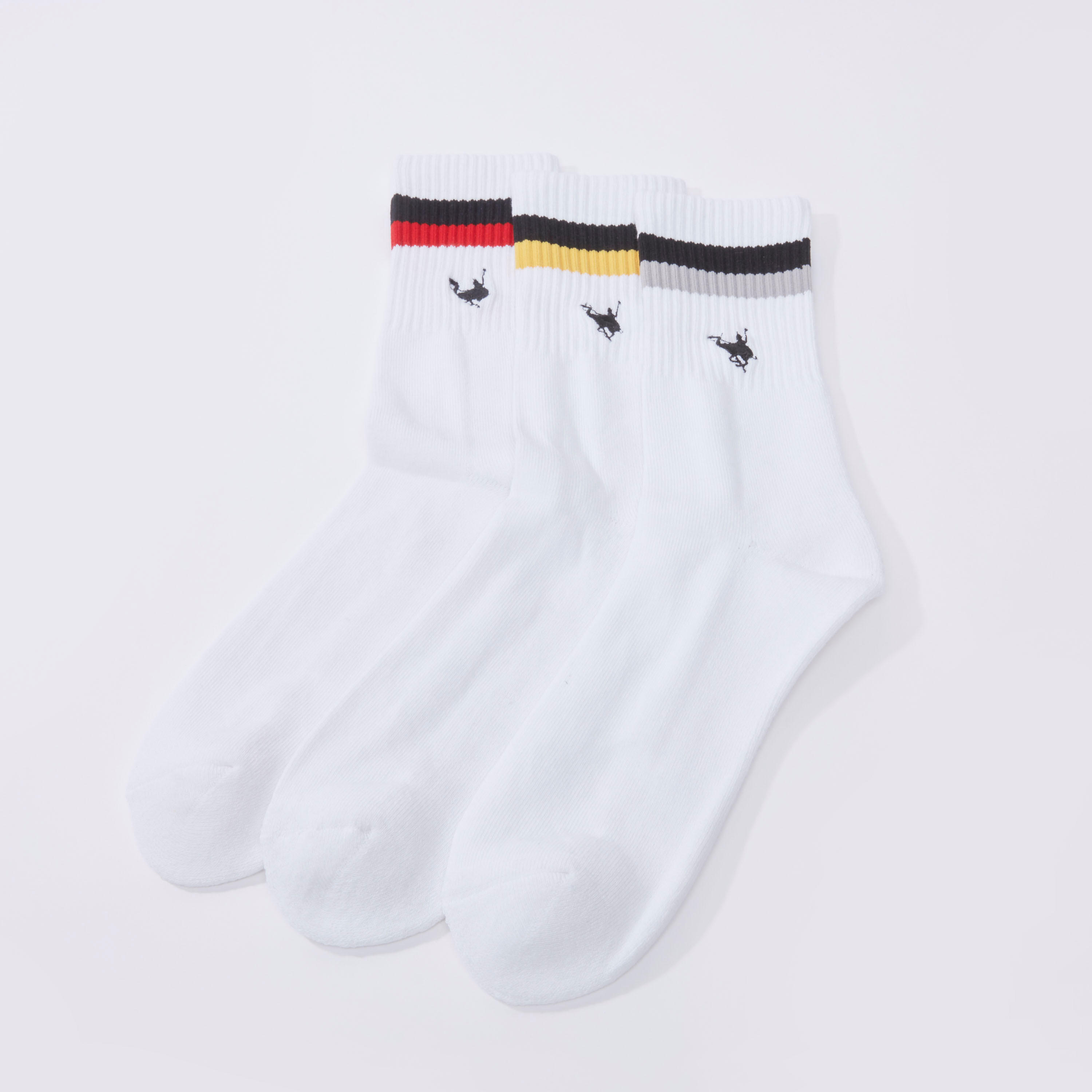 جوارب بطول ربلة الساق بحوّاف مضلّعة - طقم من 3 أزواج-men-socks-image-1